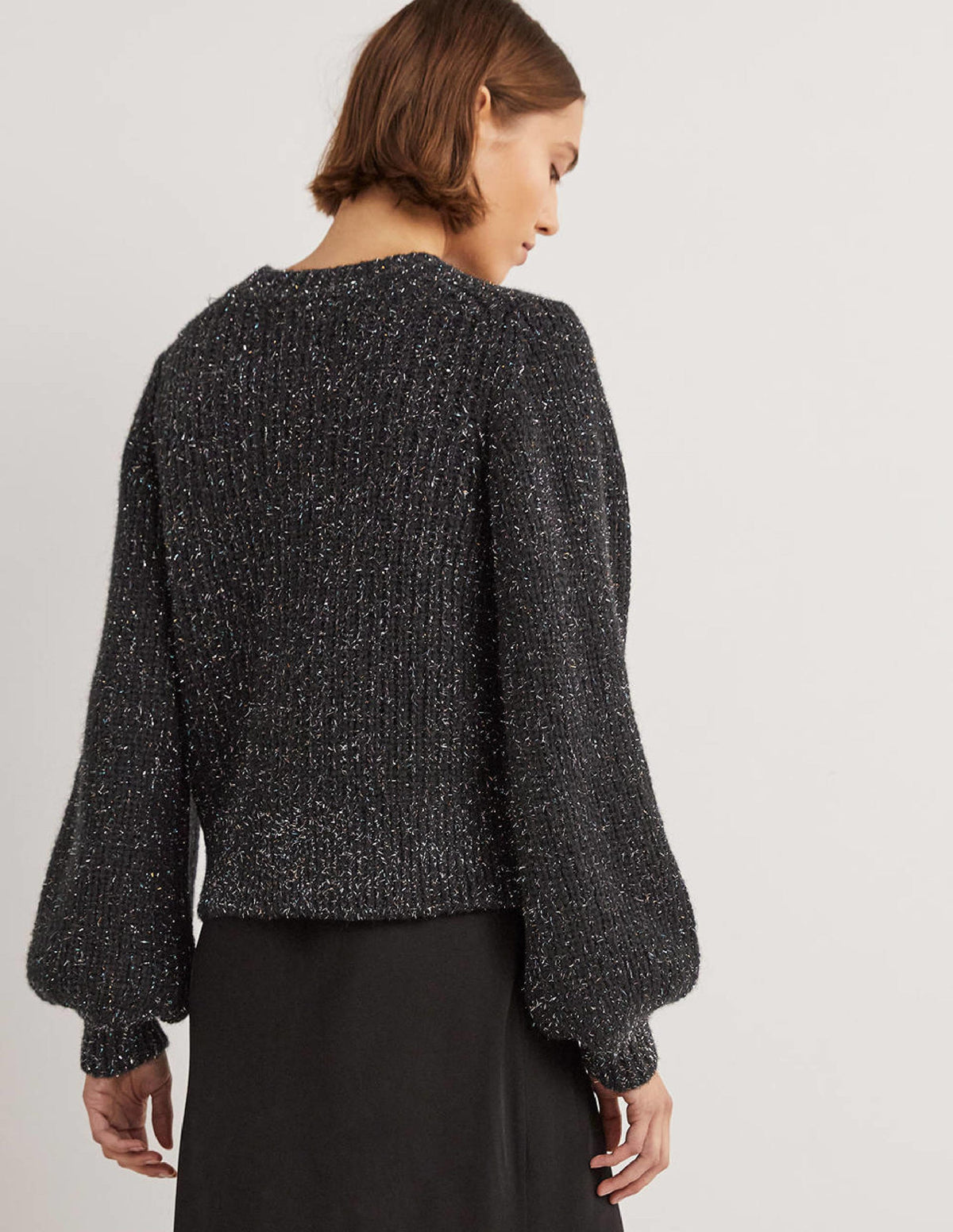 Chunky Ribbed Jumper-Black Sparkle - Image 3