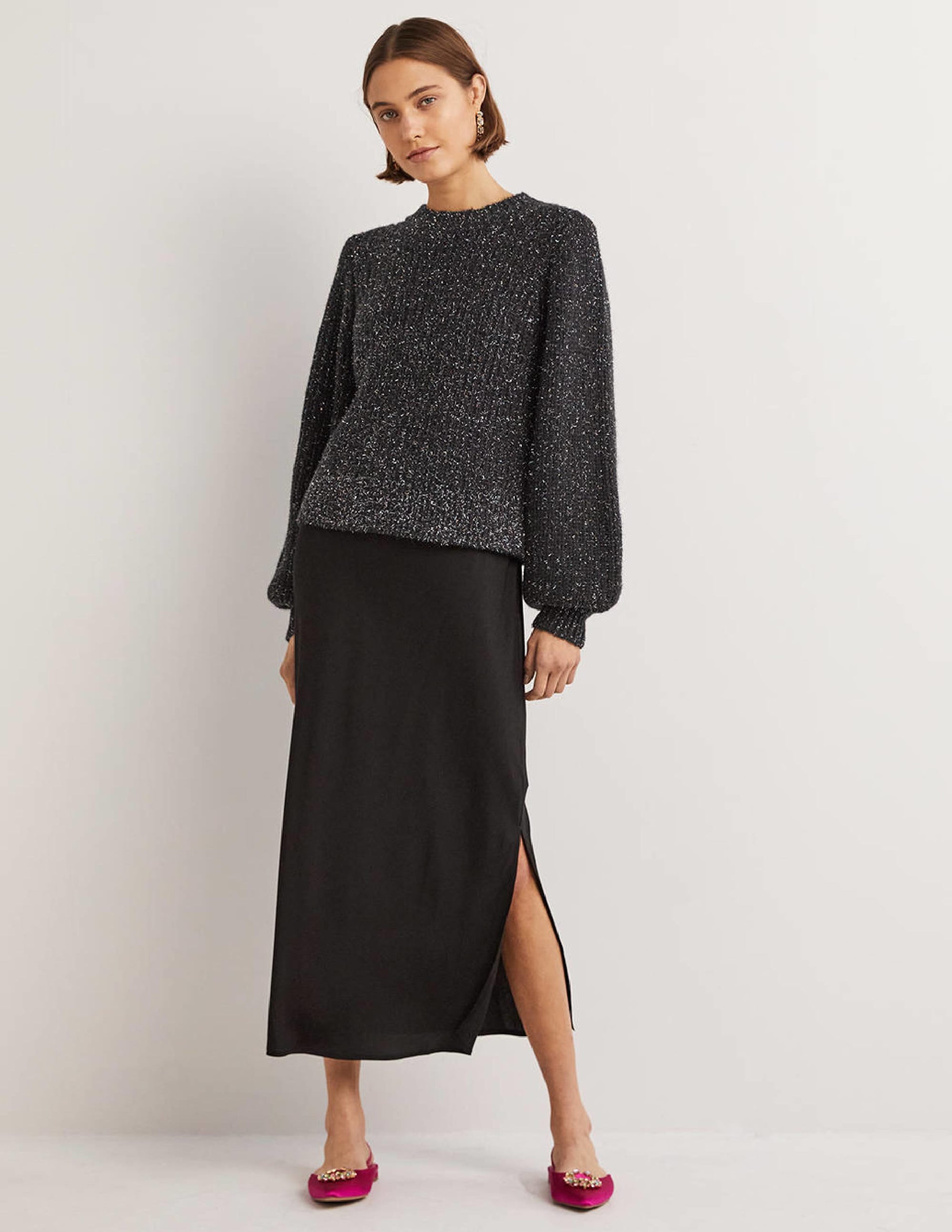 Chunky Ribbed Jumper-Black Sparkle - Image 6