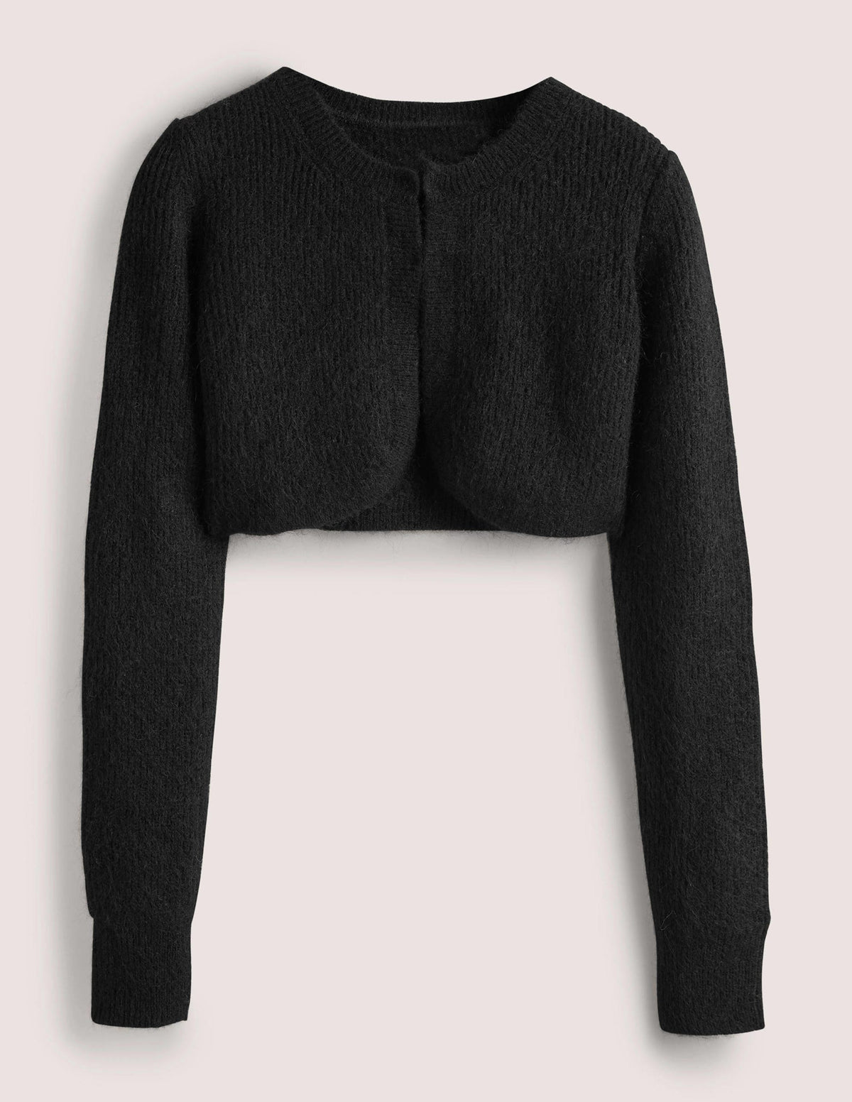 Rib Knit Bolero-Black - Image 6