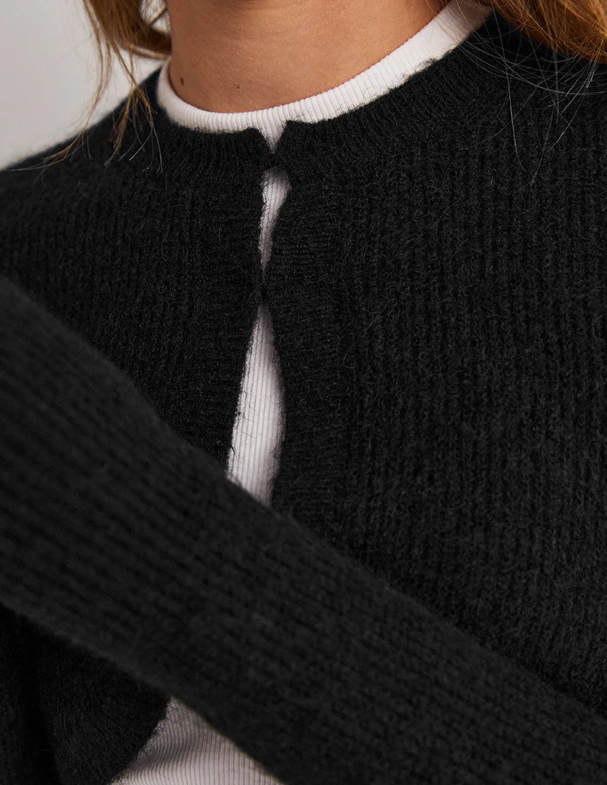Rib Knit Bolero-Black-2
