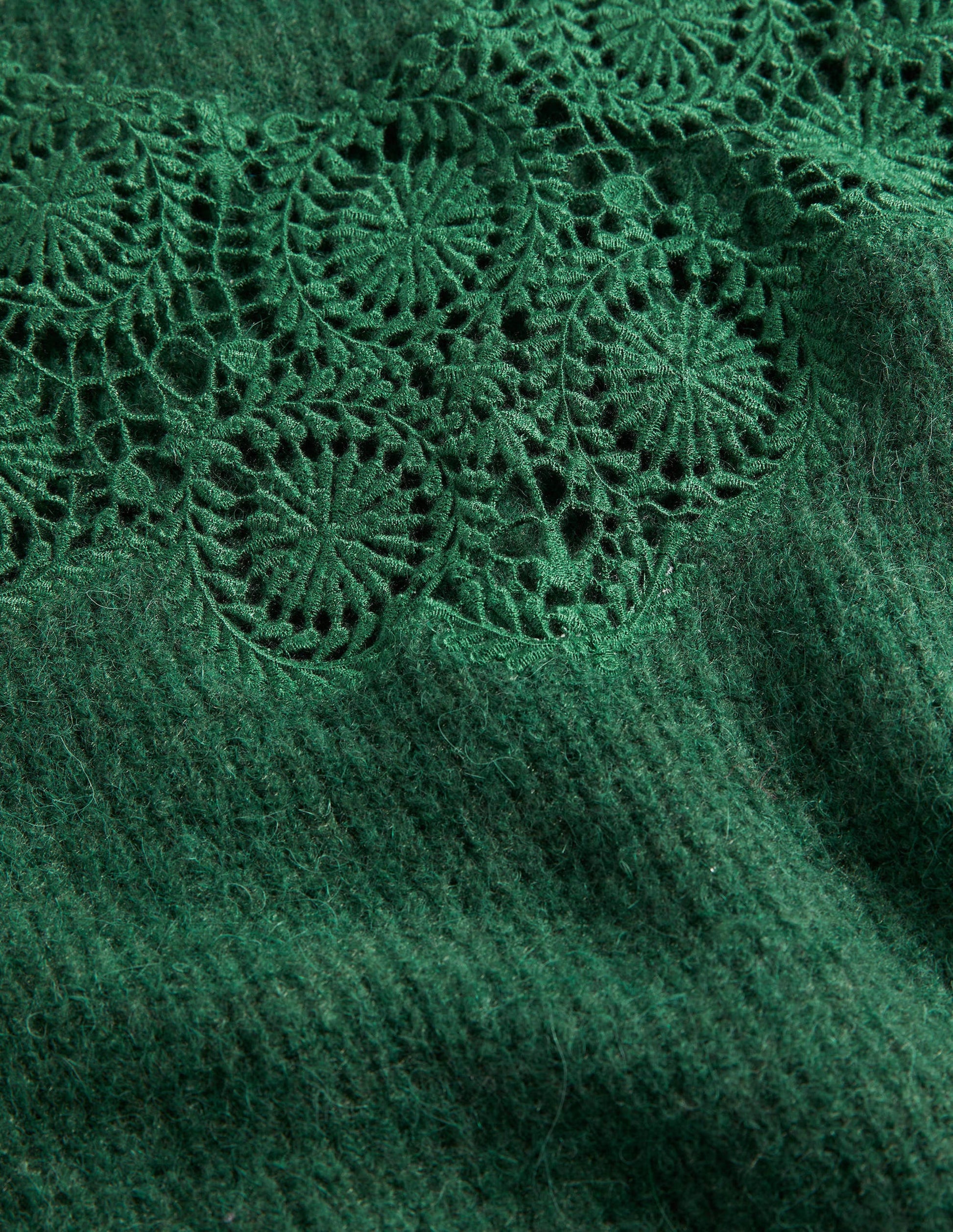 Detail Fluffy Jumper-Hunter Green Embroidery-6