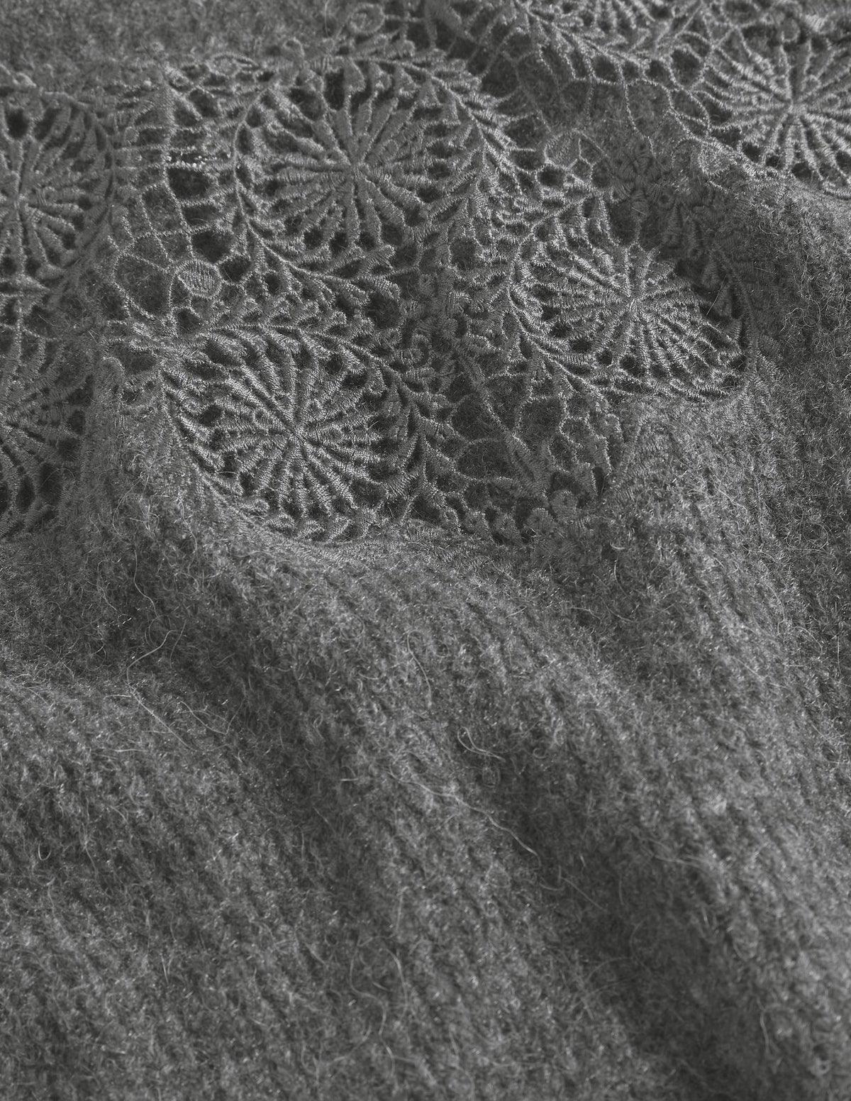 Detail Fluffy Jumper-Charcoal Melange Embroidery-6