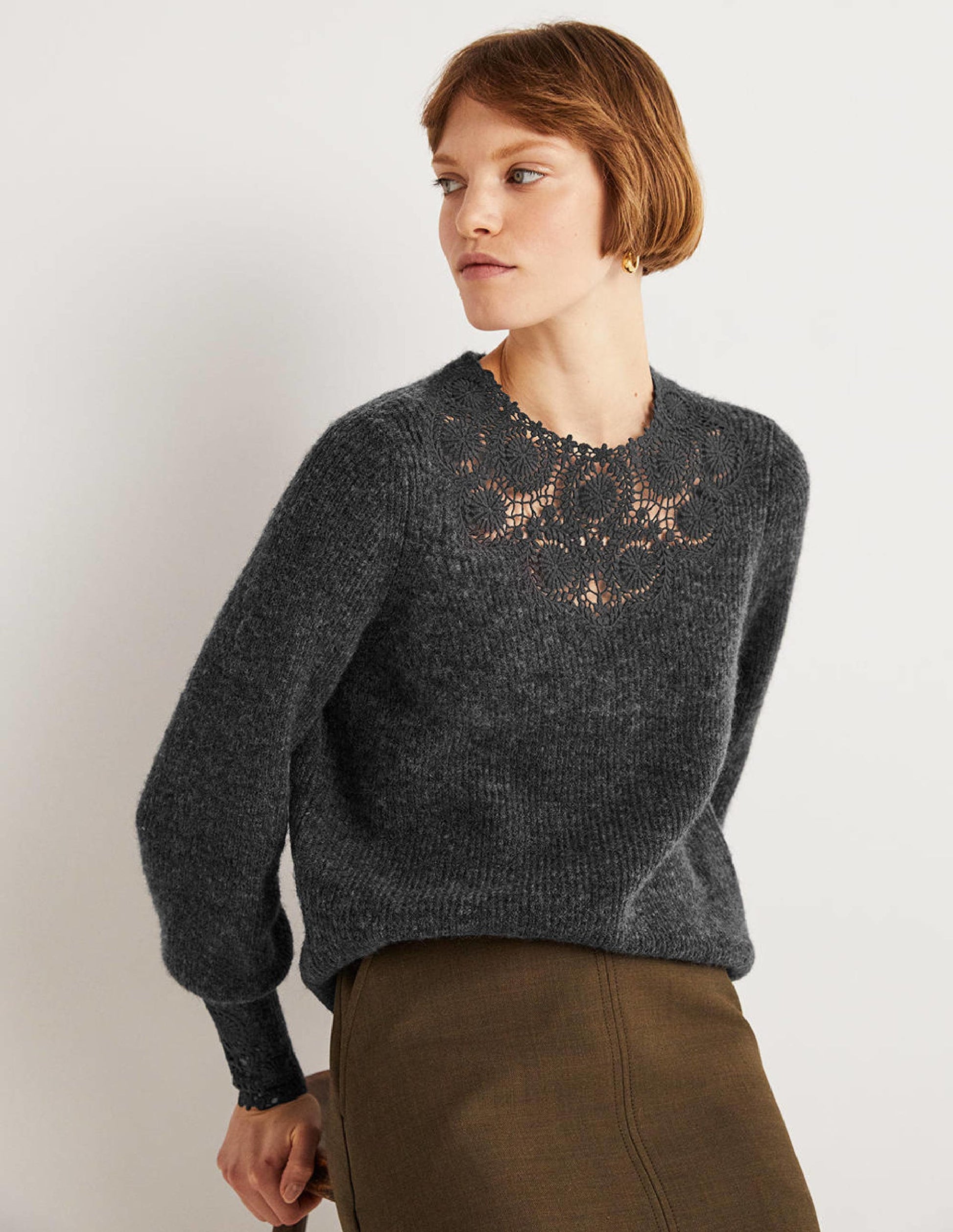 Detail Fluffy Jumper-Charcoal Melange Embroidery-4