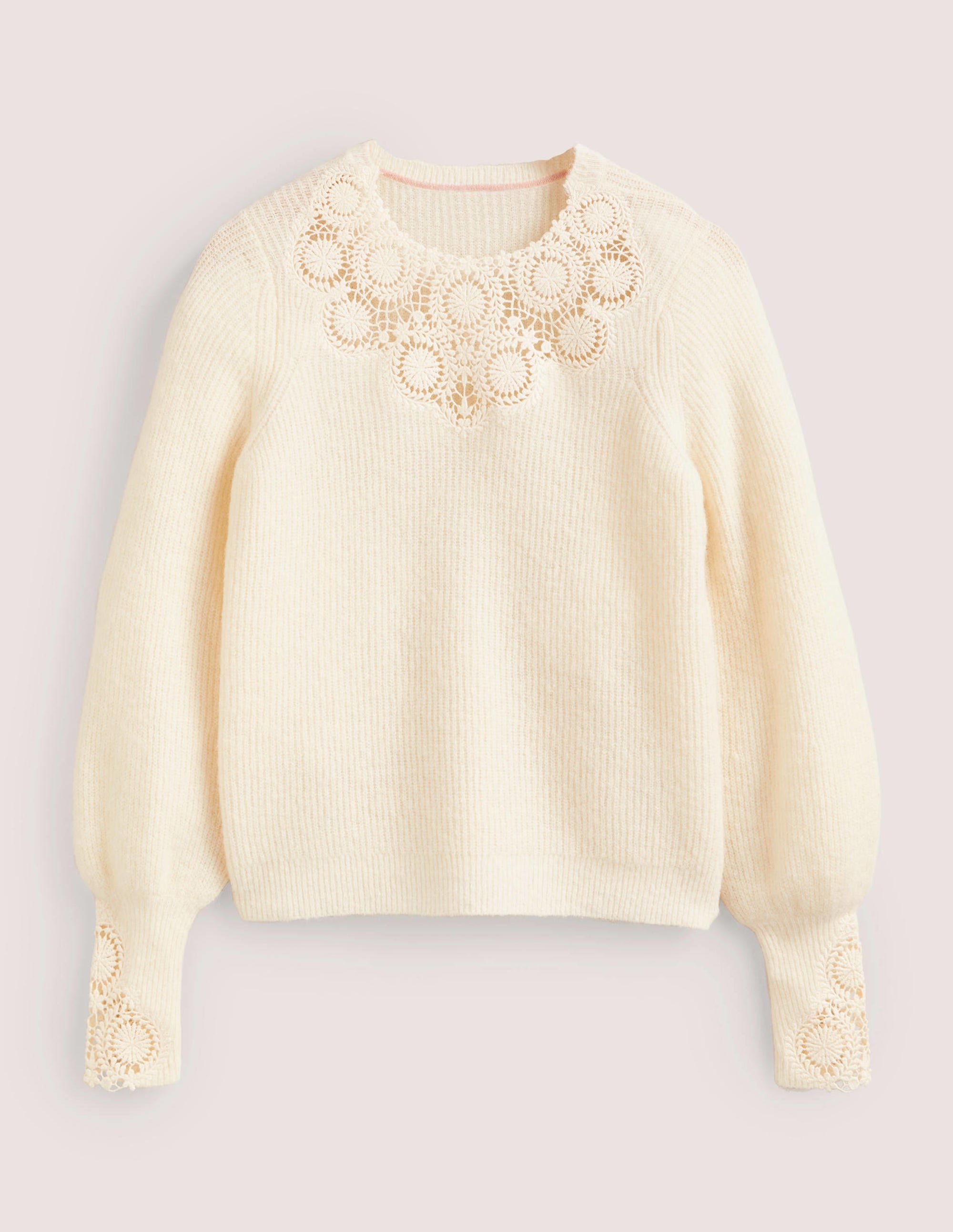 Detail Fluffy Jumper-Warm Ivory Embroidery - Image 6