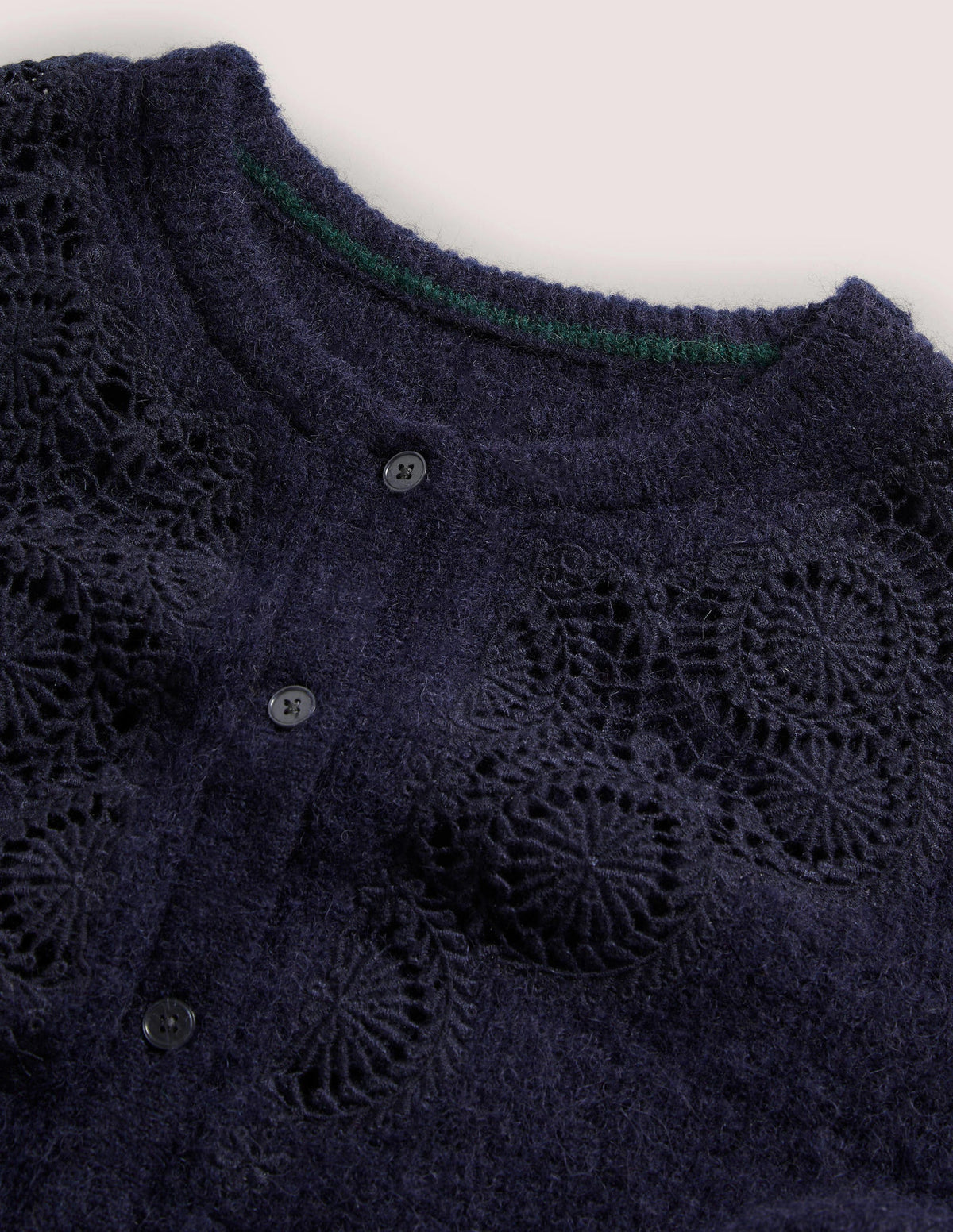 Detail Fluffy Cardigan-Navy Embroidery-7
