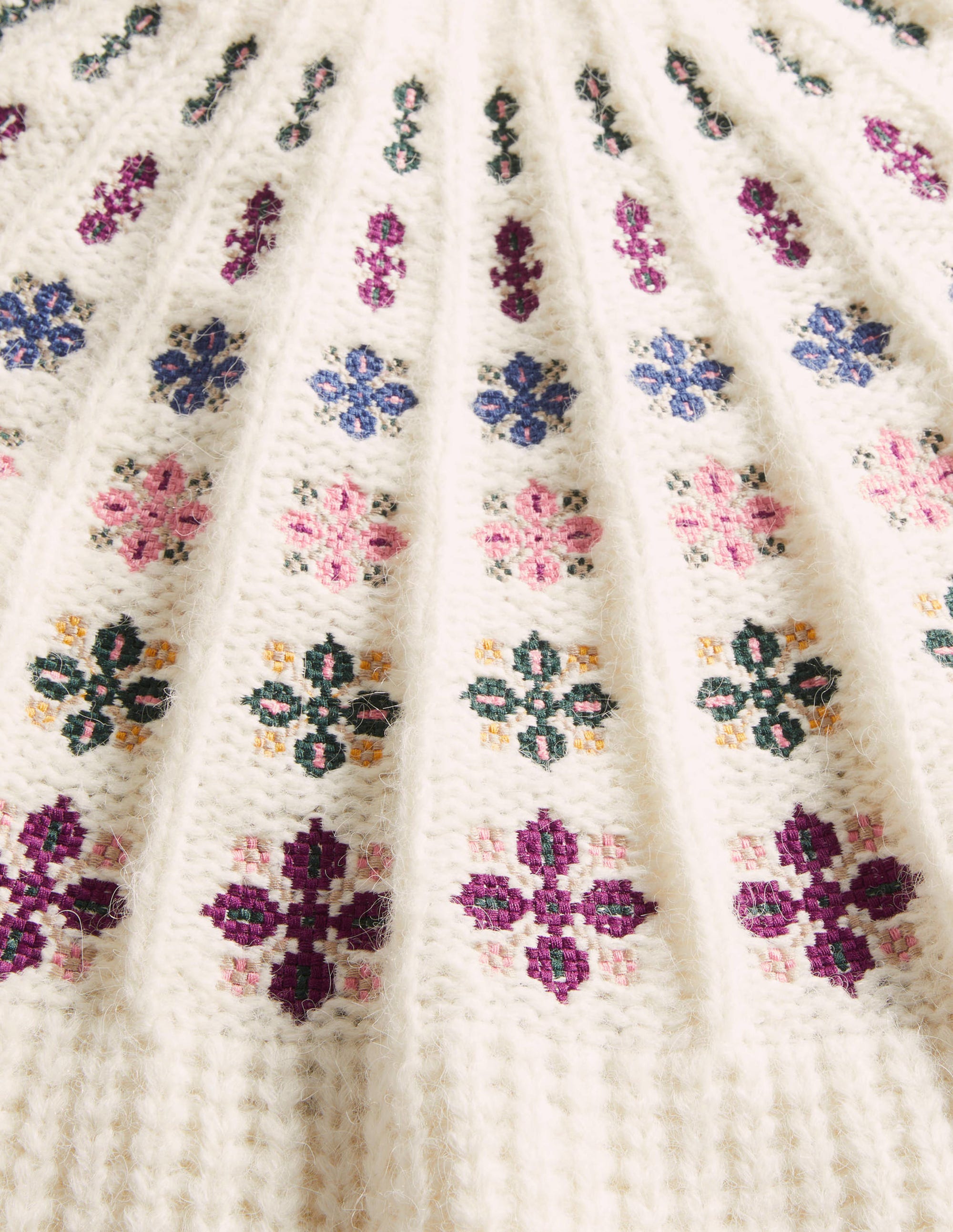 Fluffy Embroidered Jumper-Ivory, Multi Embroidery - Image 8