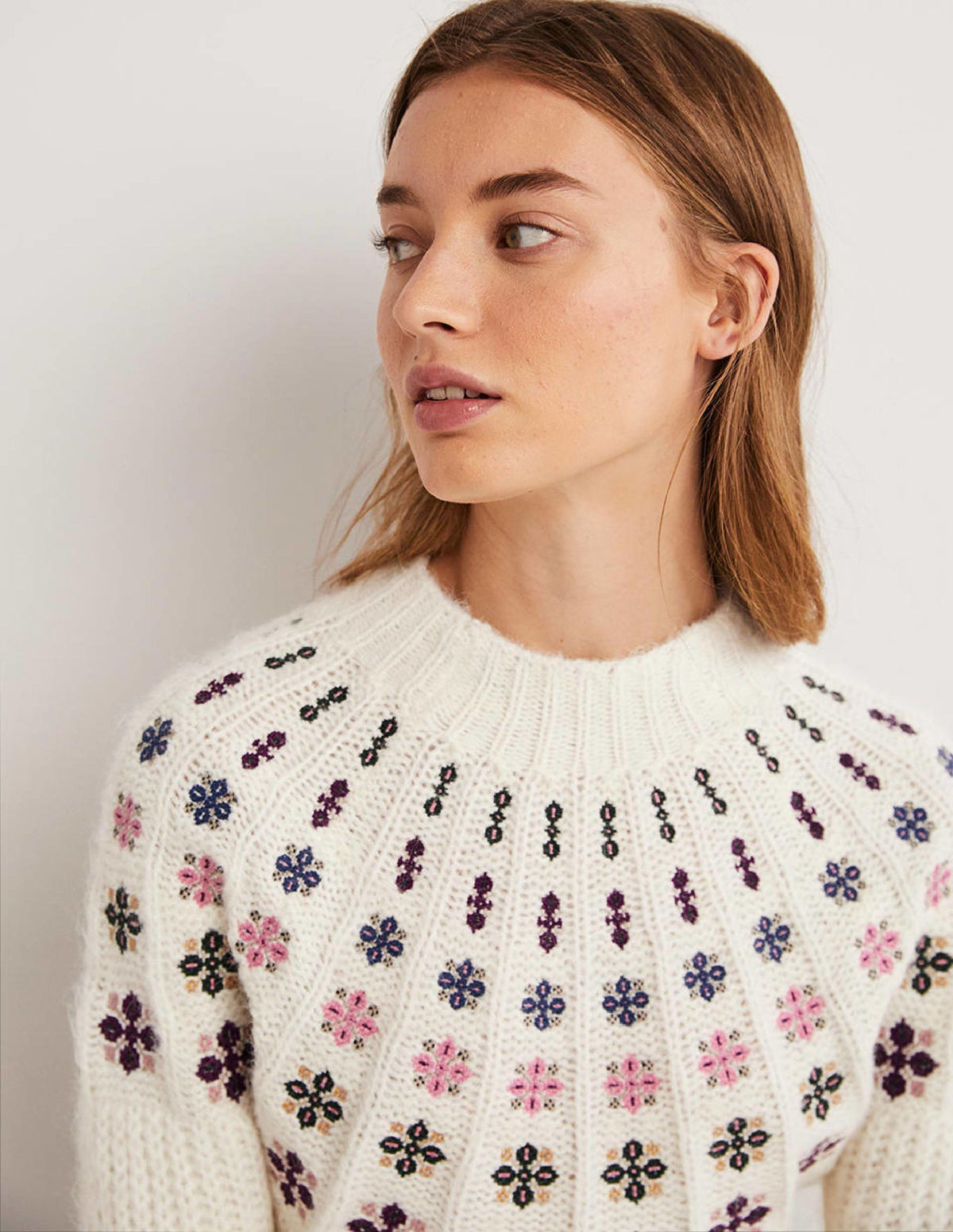 Fluffy Embroidered Jumper-Ivory, Multi Embroidery-5
