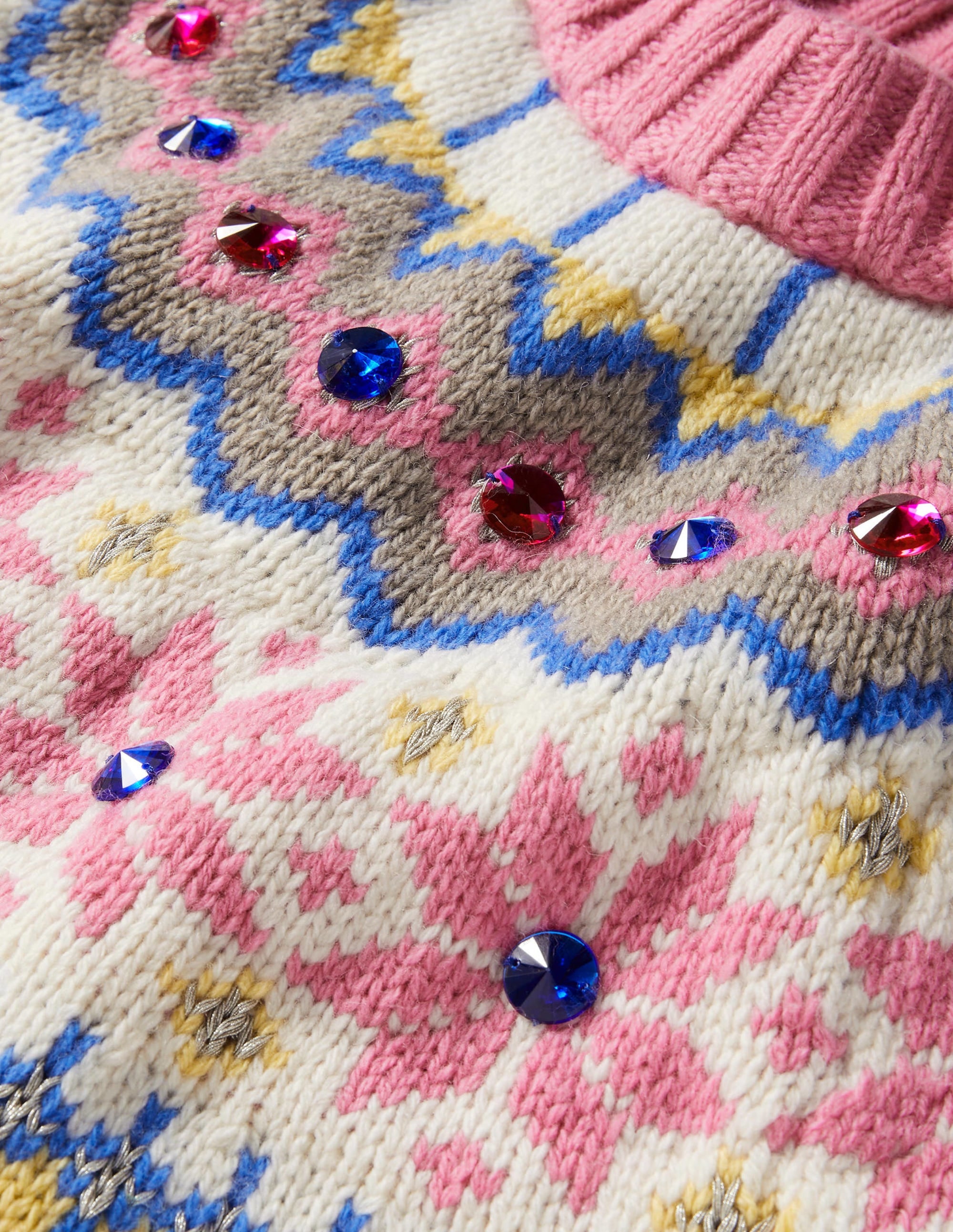 Embellished Fair Isle Jumper-Mink, Embellished Fair Isle - Image 7
