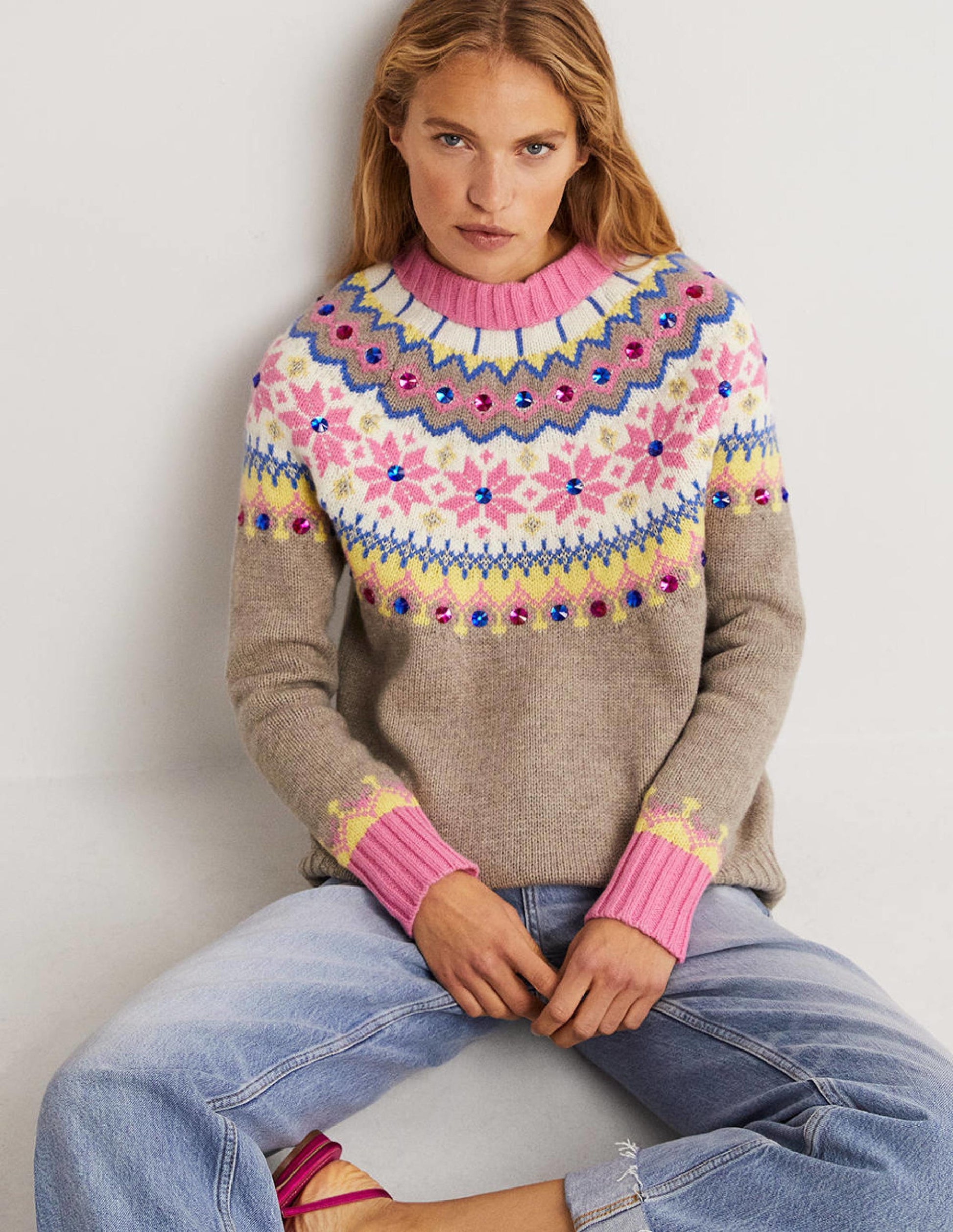 Embellished Fair Isle Jumper-Mink, Embellished Fair Isle-4