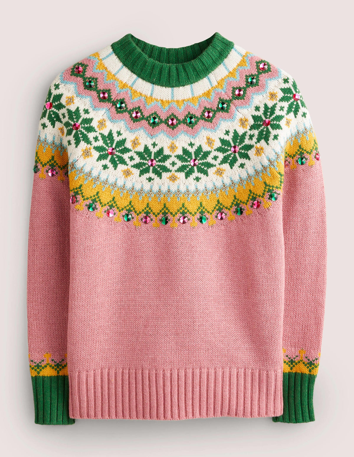 Embellished Fair Isle Jumper-Pink, Embellished Fair Isle-7