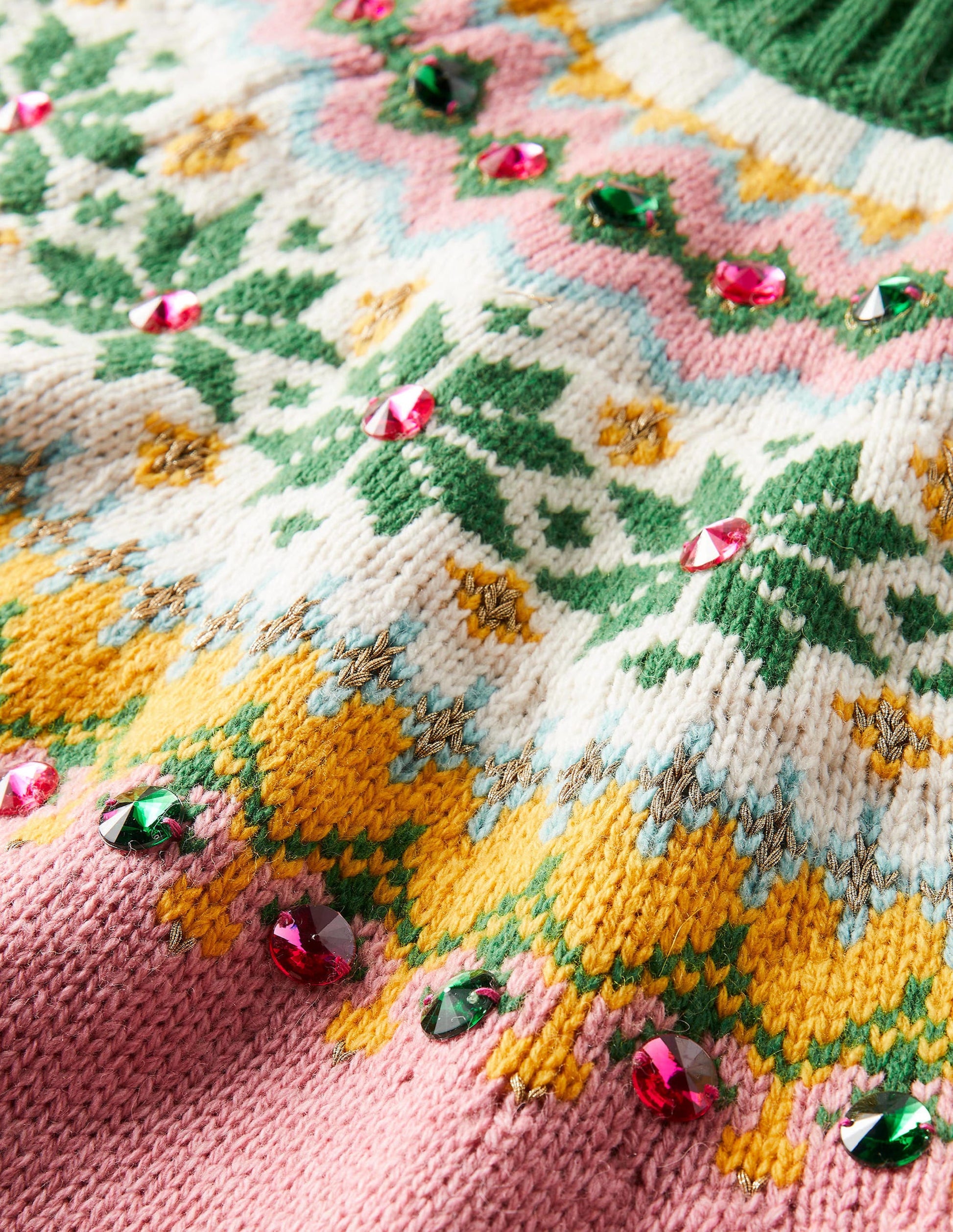 Embellished Fair Isle Jumper-Pink, Embellished Fair Isle-8