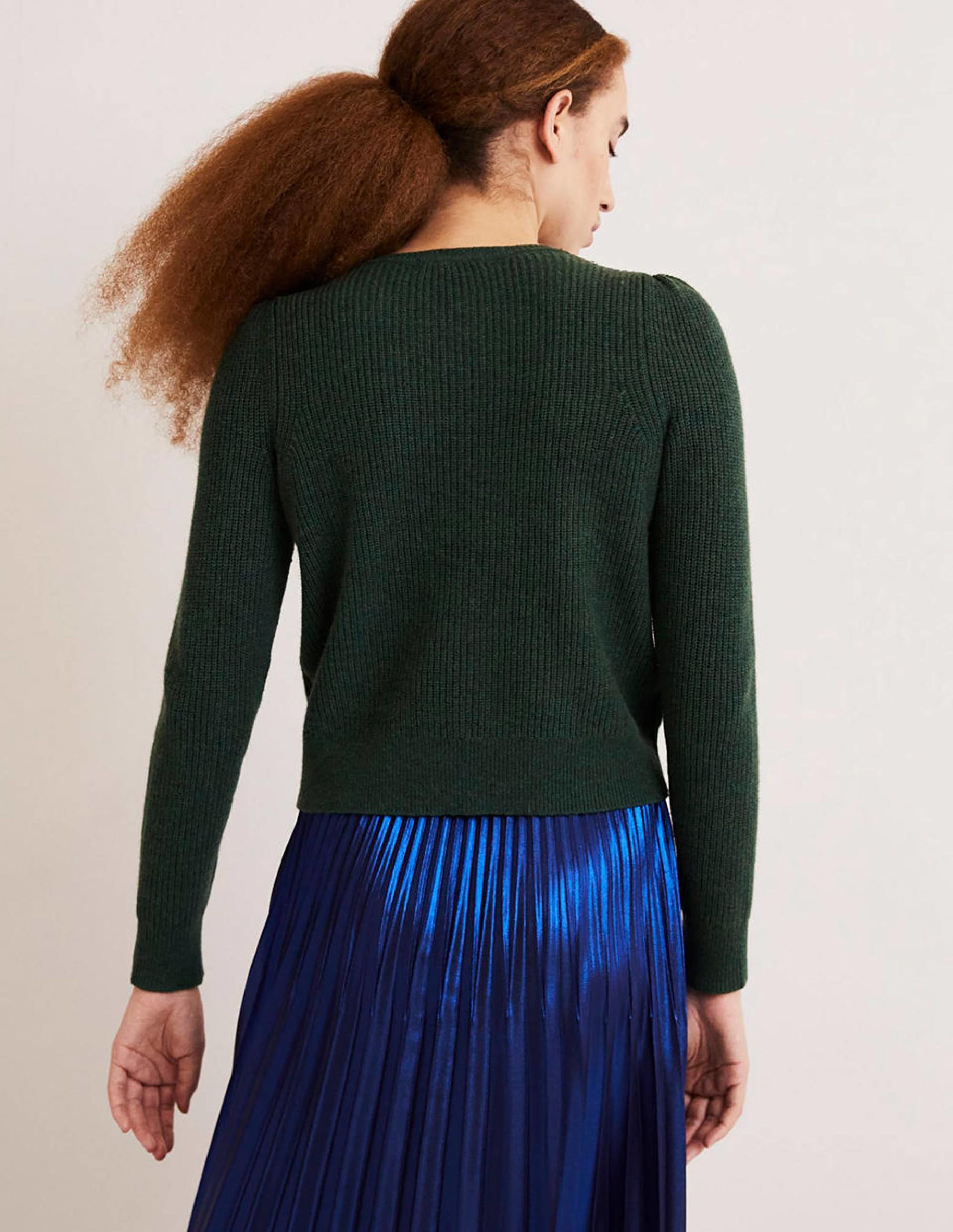 Embellished Party Jumper-Dark Green, Embellished Collar - Image 3