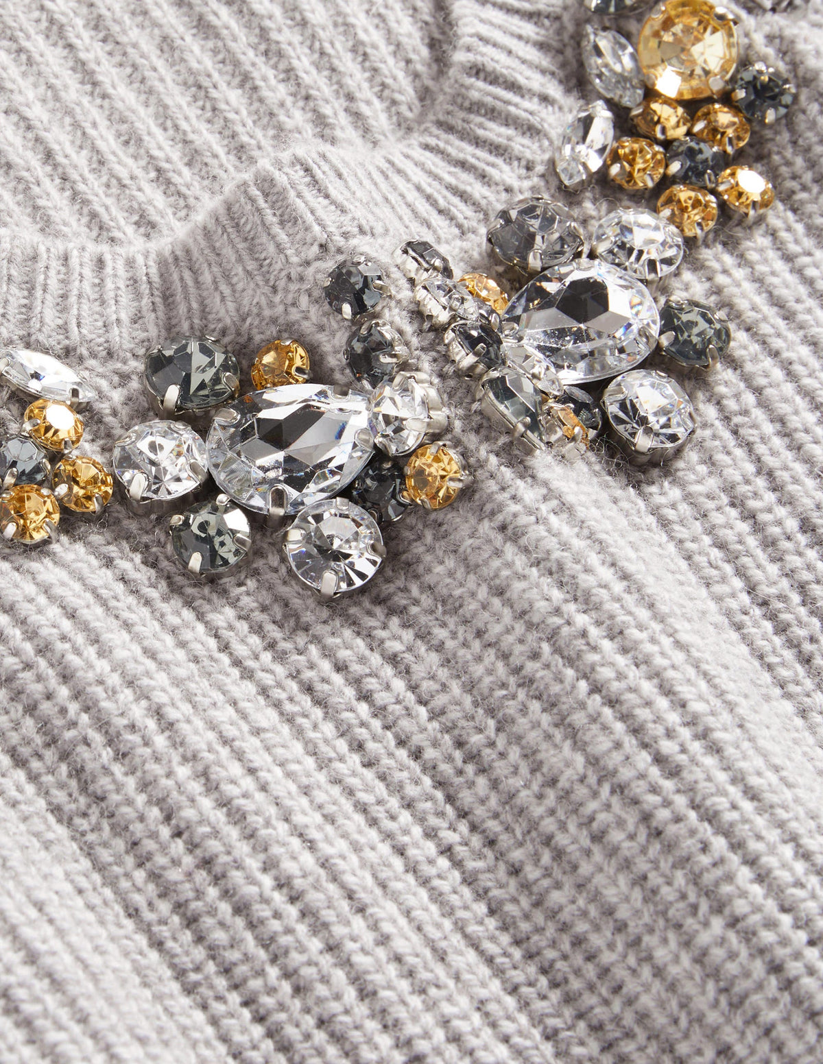 Embellished Party Jumper-Grey, Embellished Collar-7