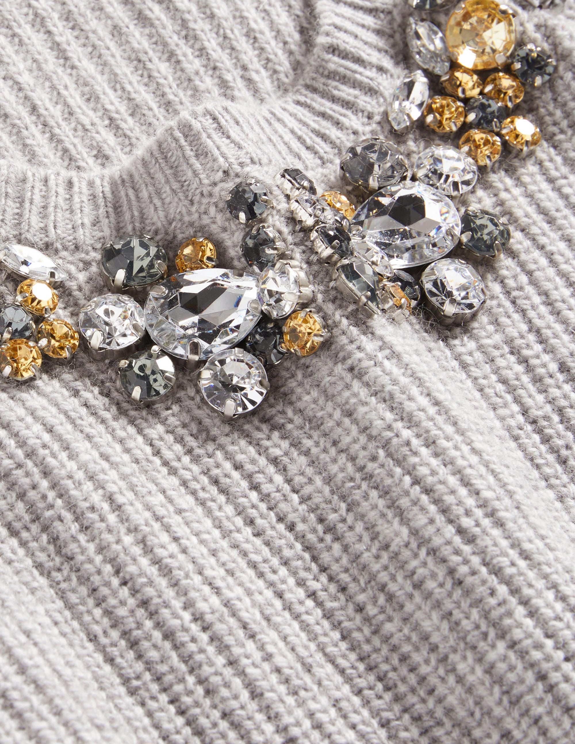 Embellished Party Jumper-Grey, Embellished Collar - Image 7
