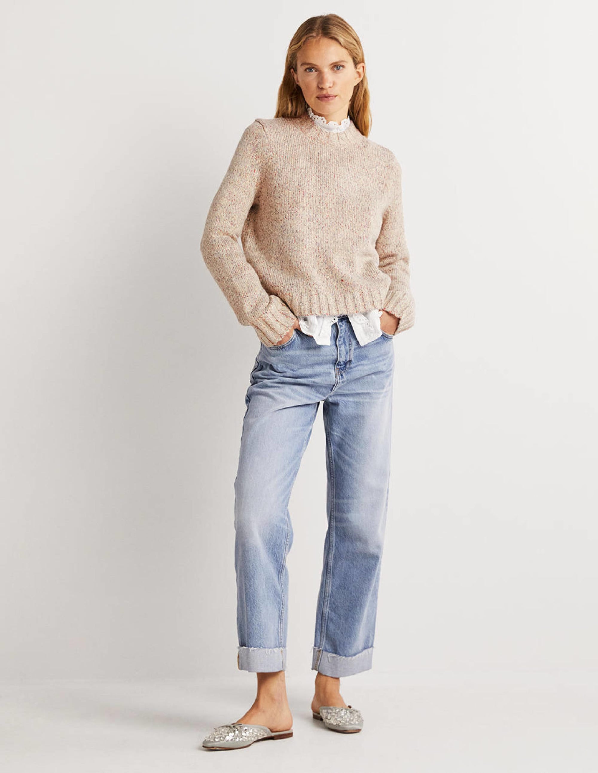 Speckled Fluffy Jumper-Ivory - Image 4