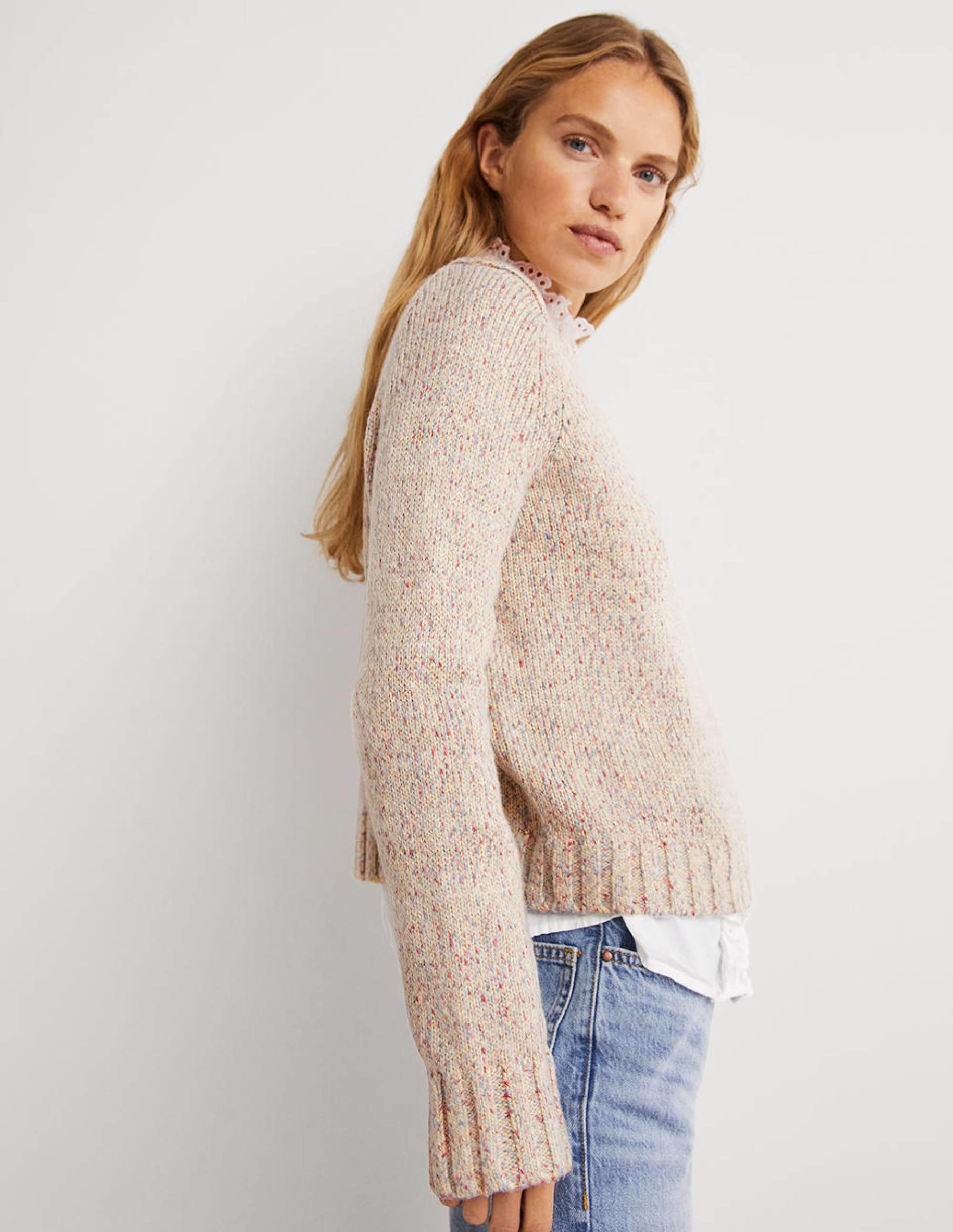Speckled Fluffy Jumper-Ivory - Image 5