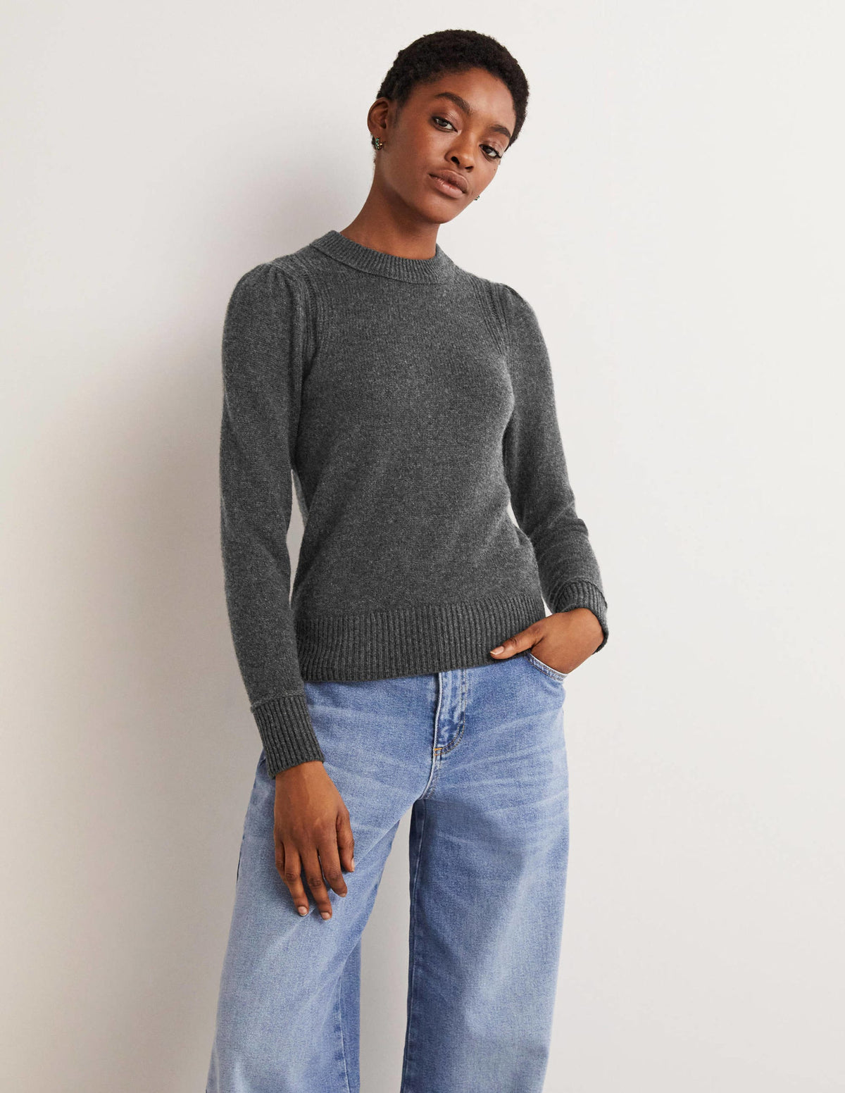 Lofty Cashmere Jumper-Charcoal Melange-4