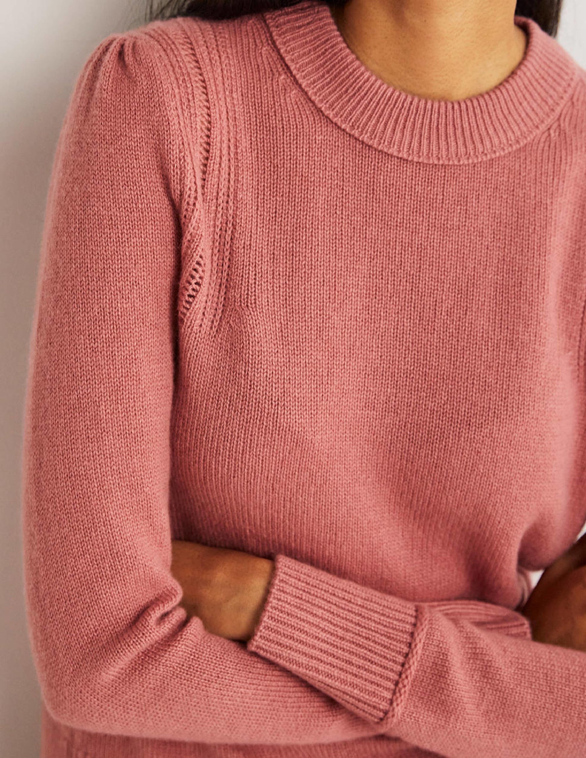 Lofty Cashmere Jumper-Dusty Red Melange-2