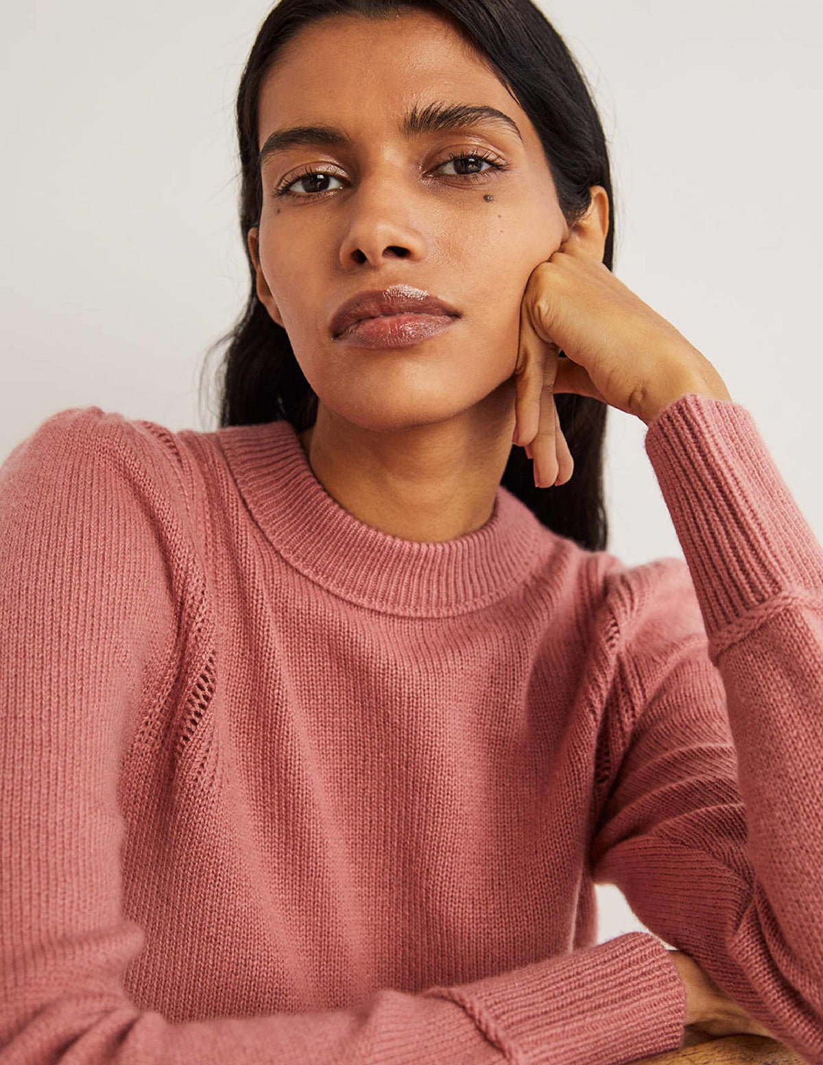 Lofty Cashmere Jumper-Dusty Red Melange-4