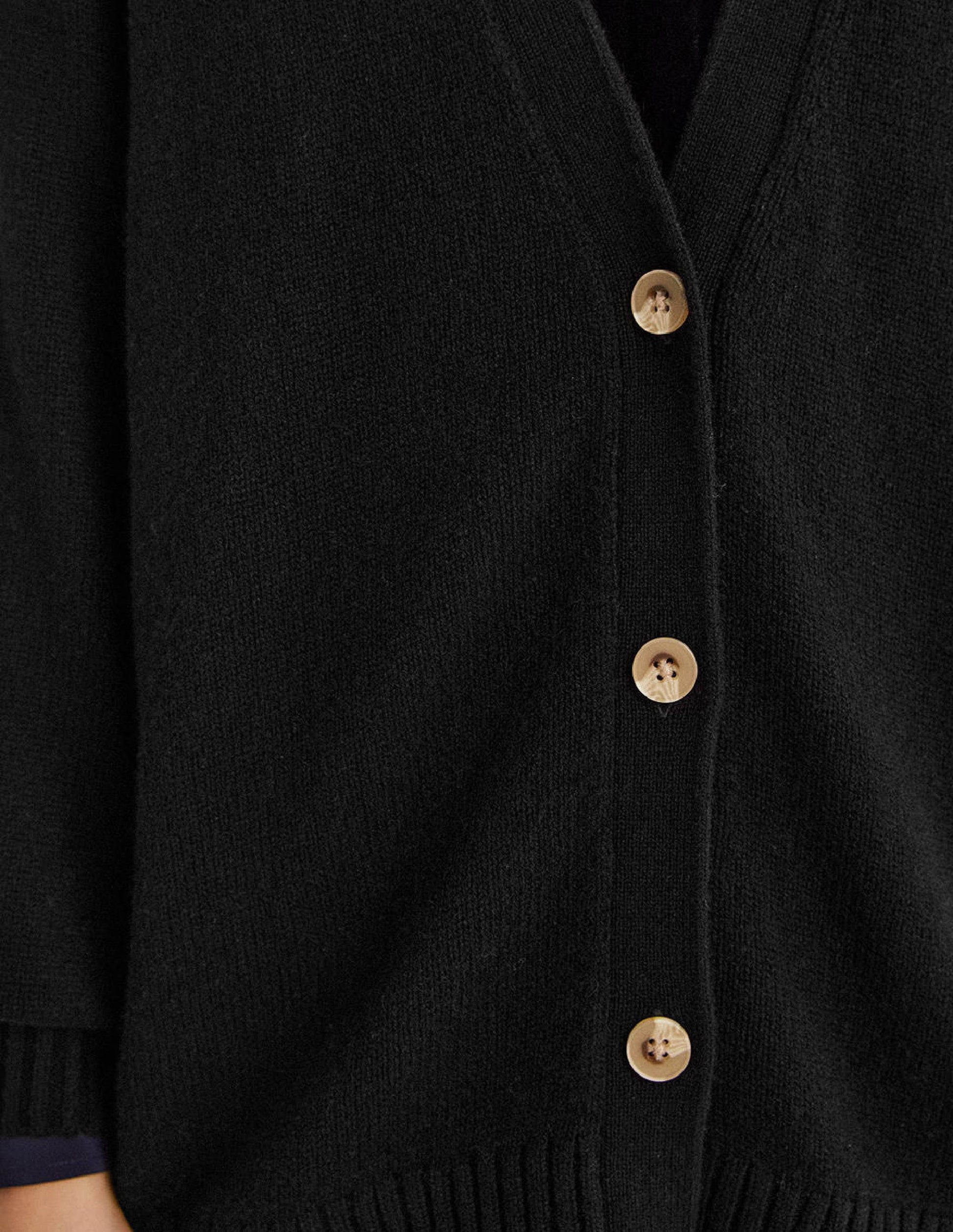 Long Cashmere Cardigan-Black-2