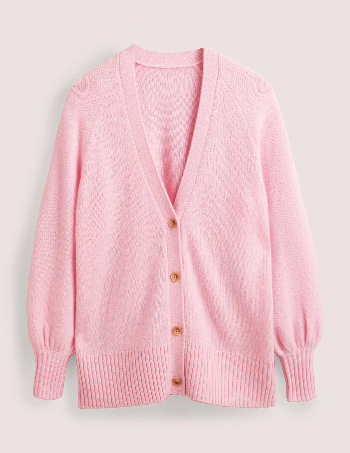 Long Cashmere Cardigan-Cameo Pink-6