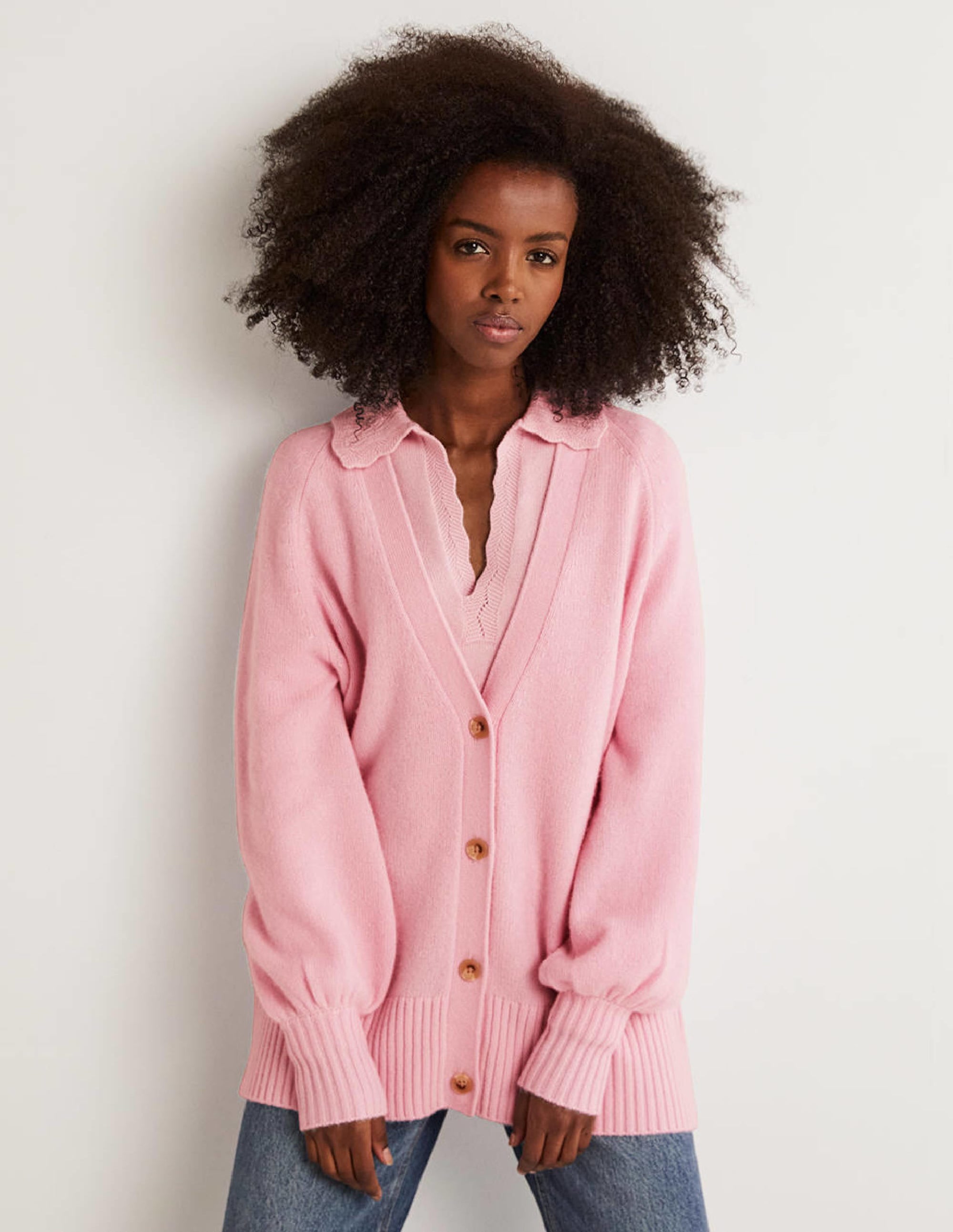 Long Cashmere Cardigan-Cameo Pink - Image 1