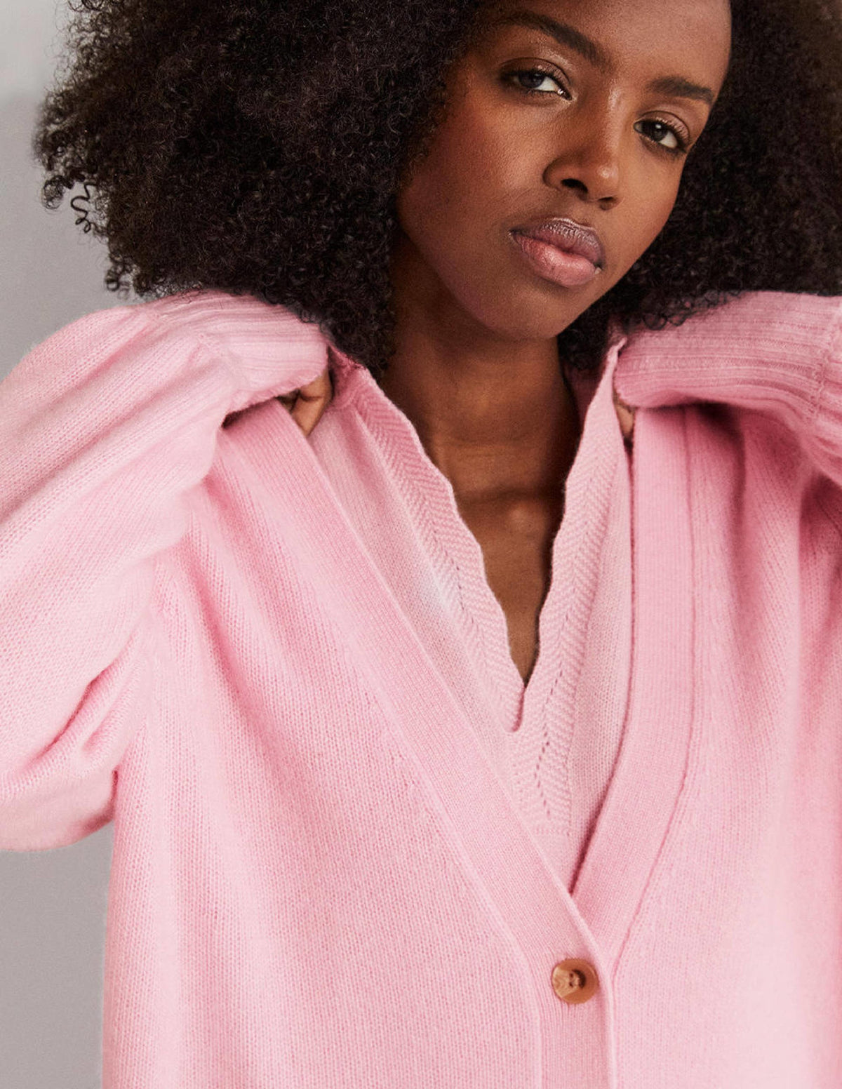 Long Cashmere Cardigan-Cameo Pink-2