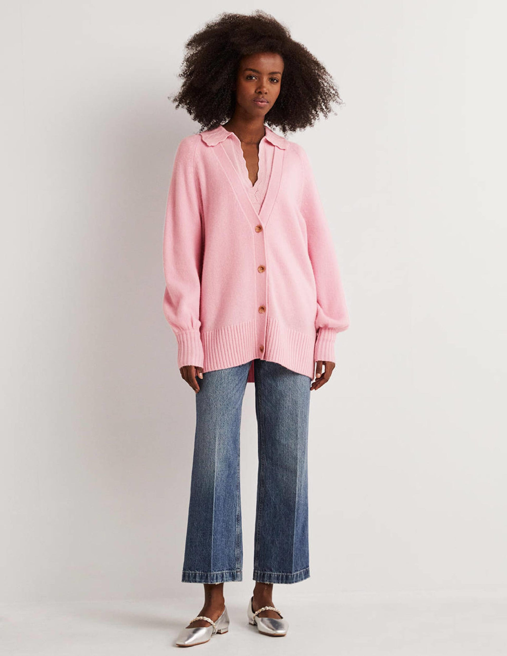 Long Cashmere Cardigan-Cameo Pink-4