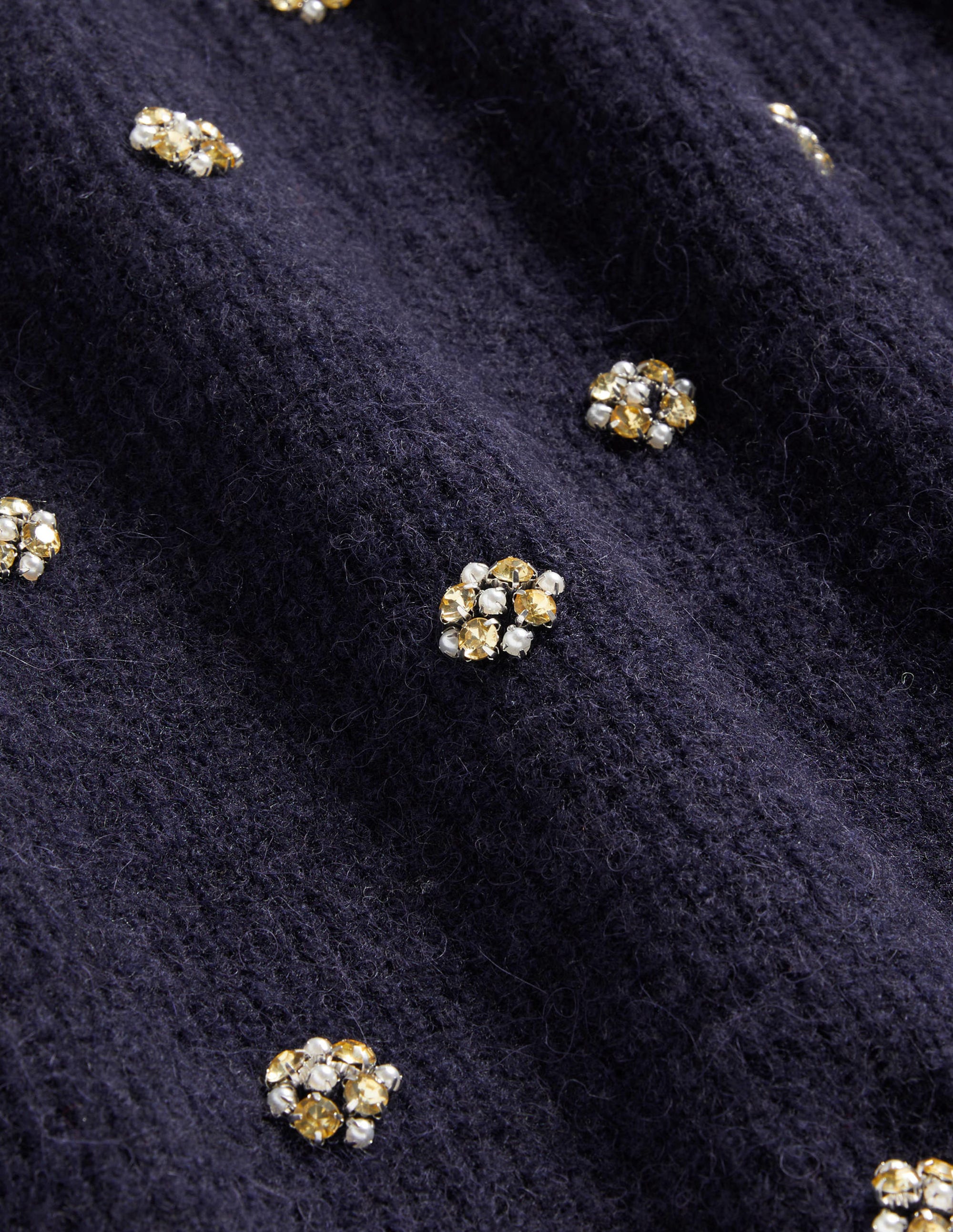 Embellished Fluffy T-shirt-Navy Embellishment - Image 6