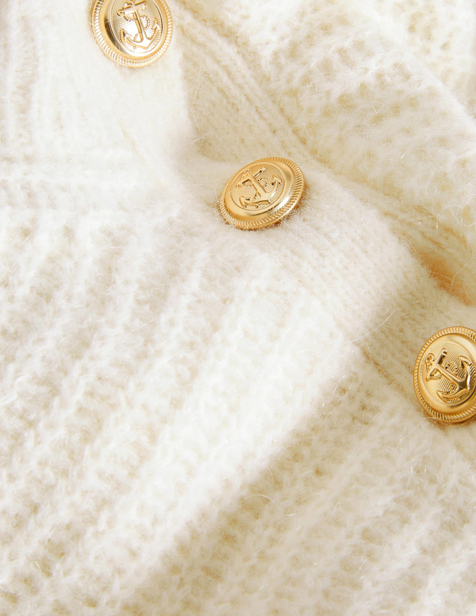 Fluffy Ribbed Button Jumper-Warm Ivory-7