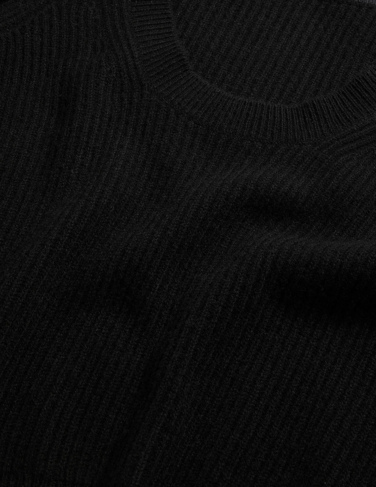 Cashmere Scoop Neck Jumper-Black-7
