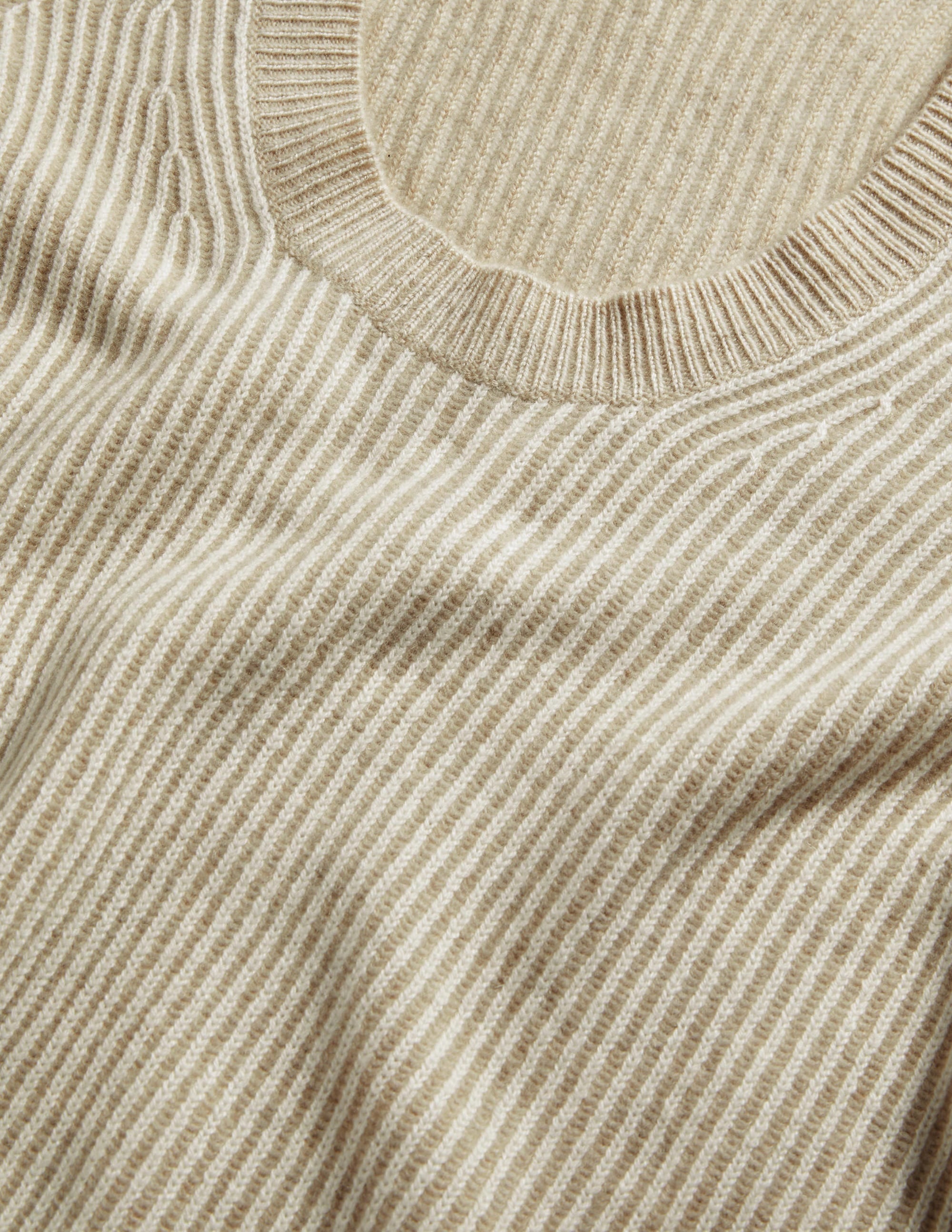 Cashmere Scoop Neck Jumper-Oatmeal Melange, Ivory - Image 6