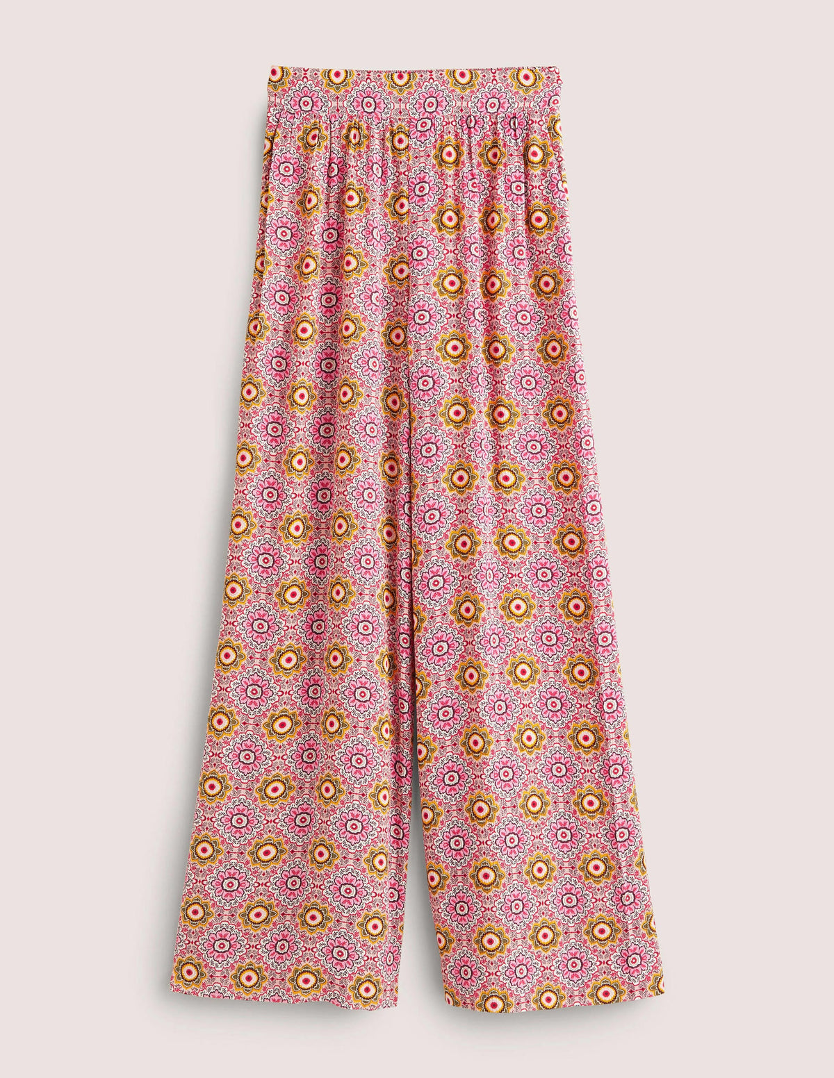 Grace Crinkle Wide Leg Trouser-Milkshake, Paradise Garden - Image 5
