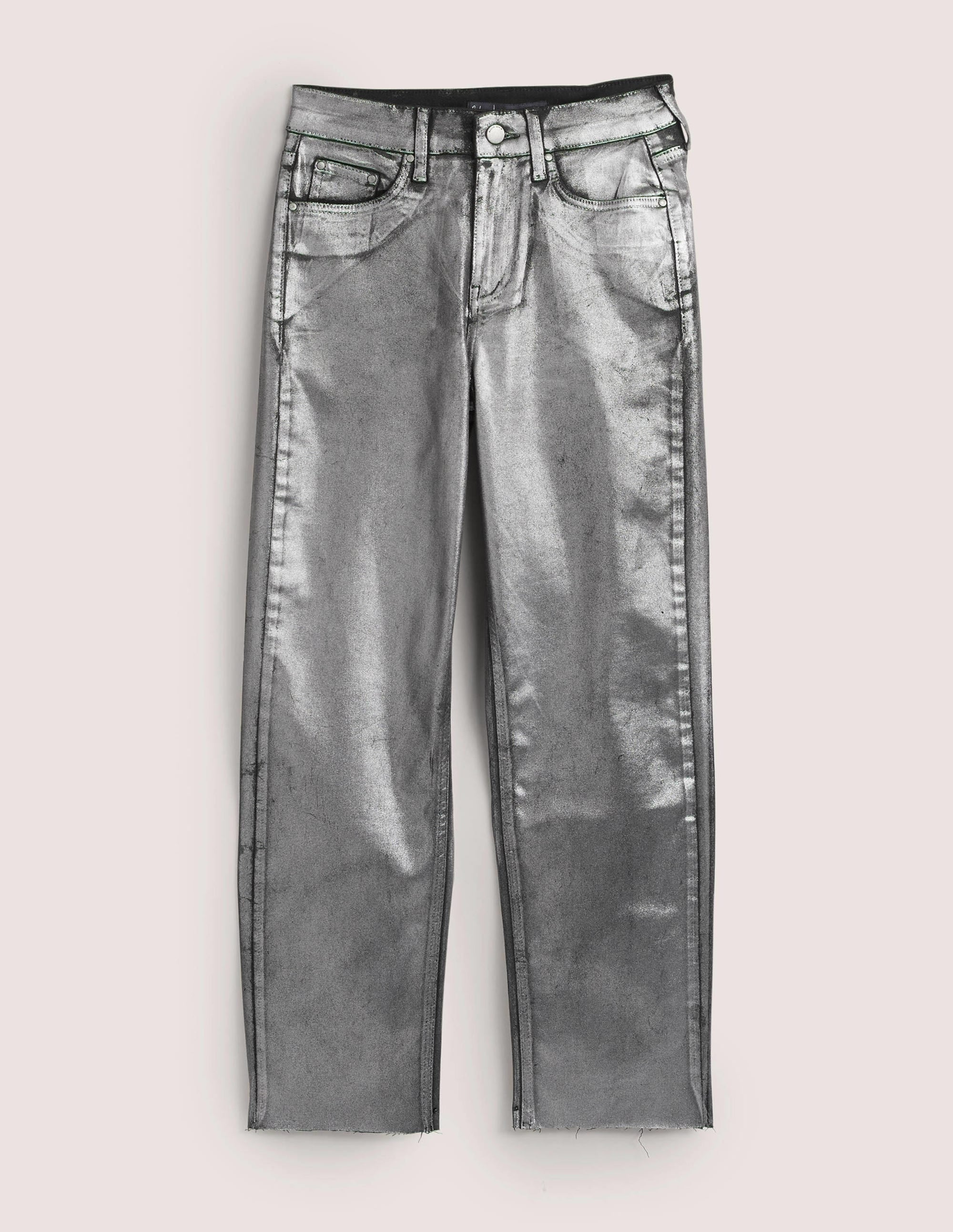 Straight Leg Metallic Trousers-Party Gunmetal Metallic - Image 6
