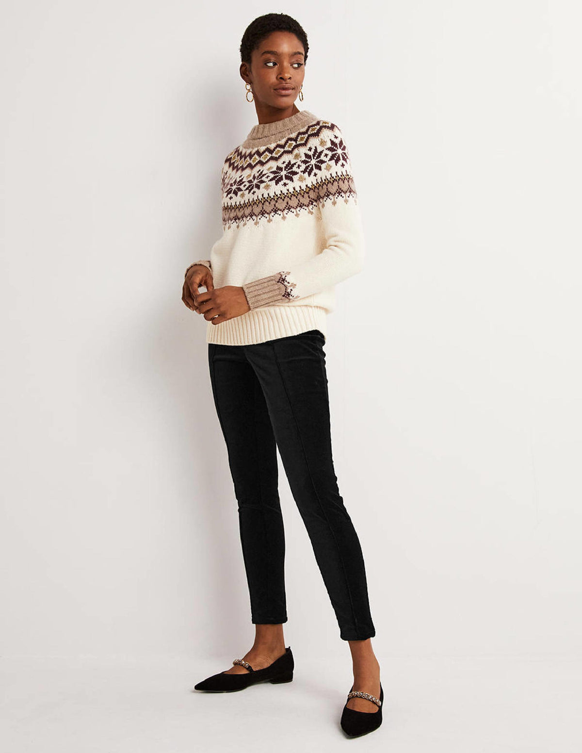 Velvet Stretch Leggings-Black Velvet - Image 1