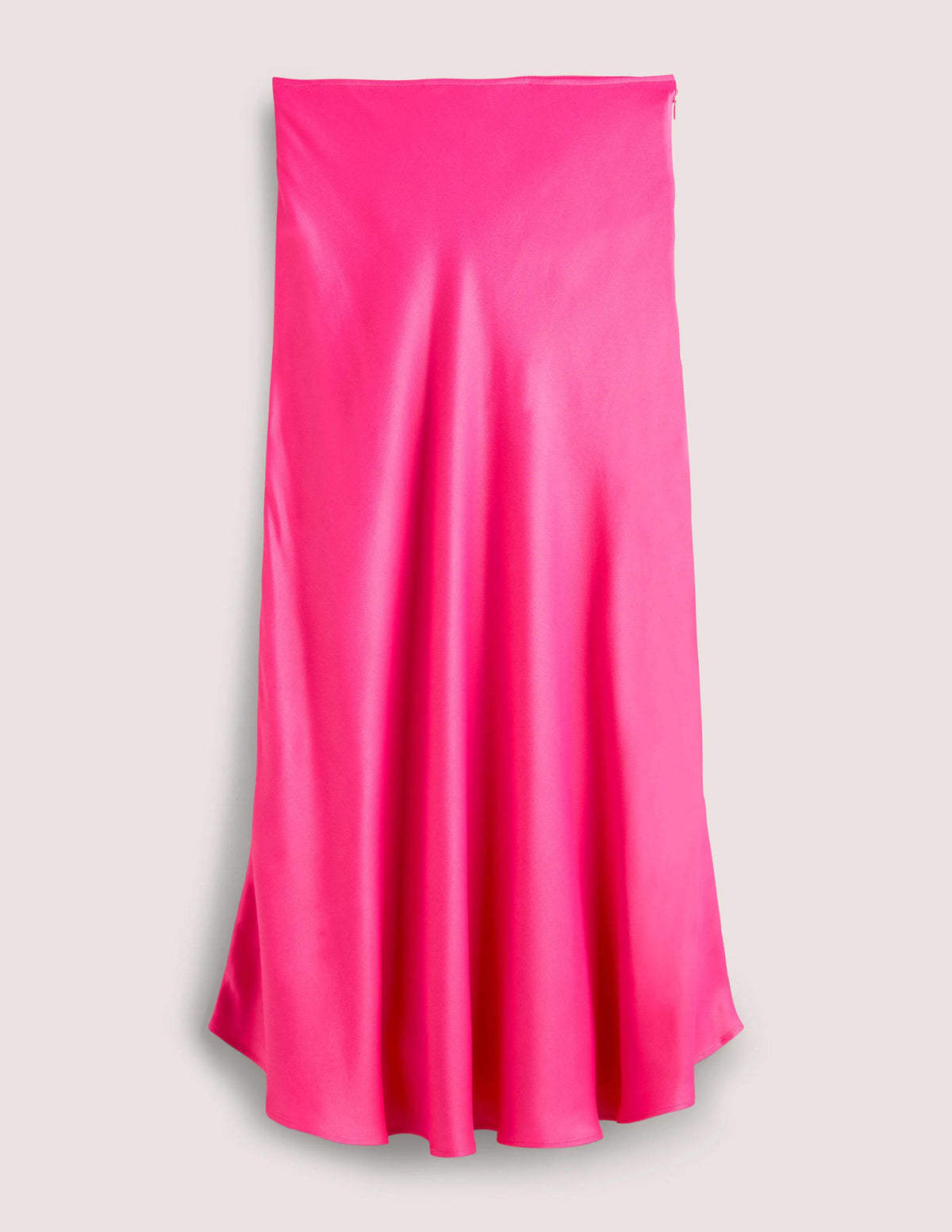 Pink Satin Bias-cut Midi Skirt-Watermelon Pink - Image 6