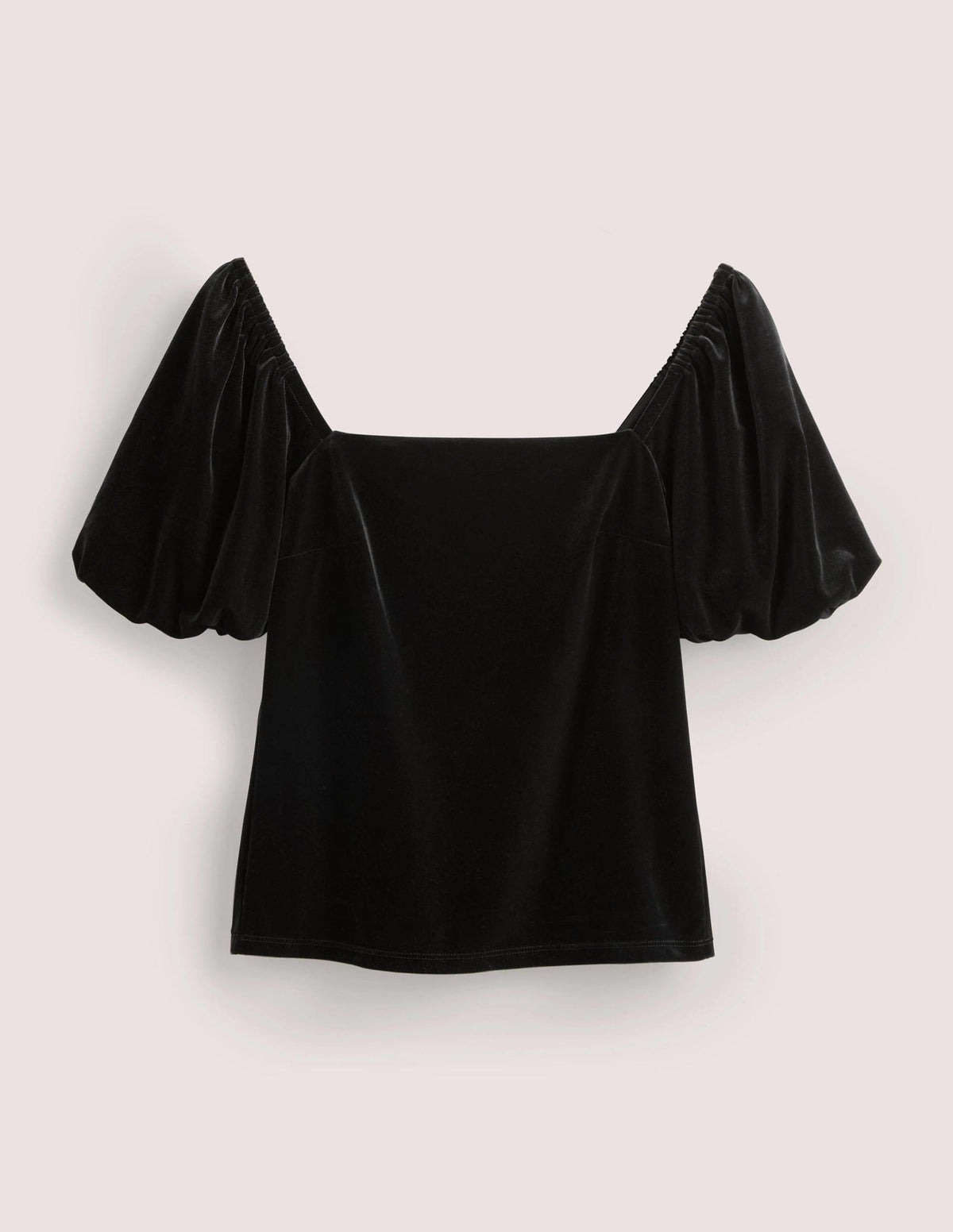 Square Neck Velvet Top-Black - Image 6