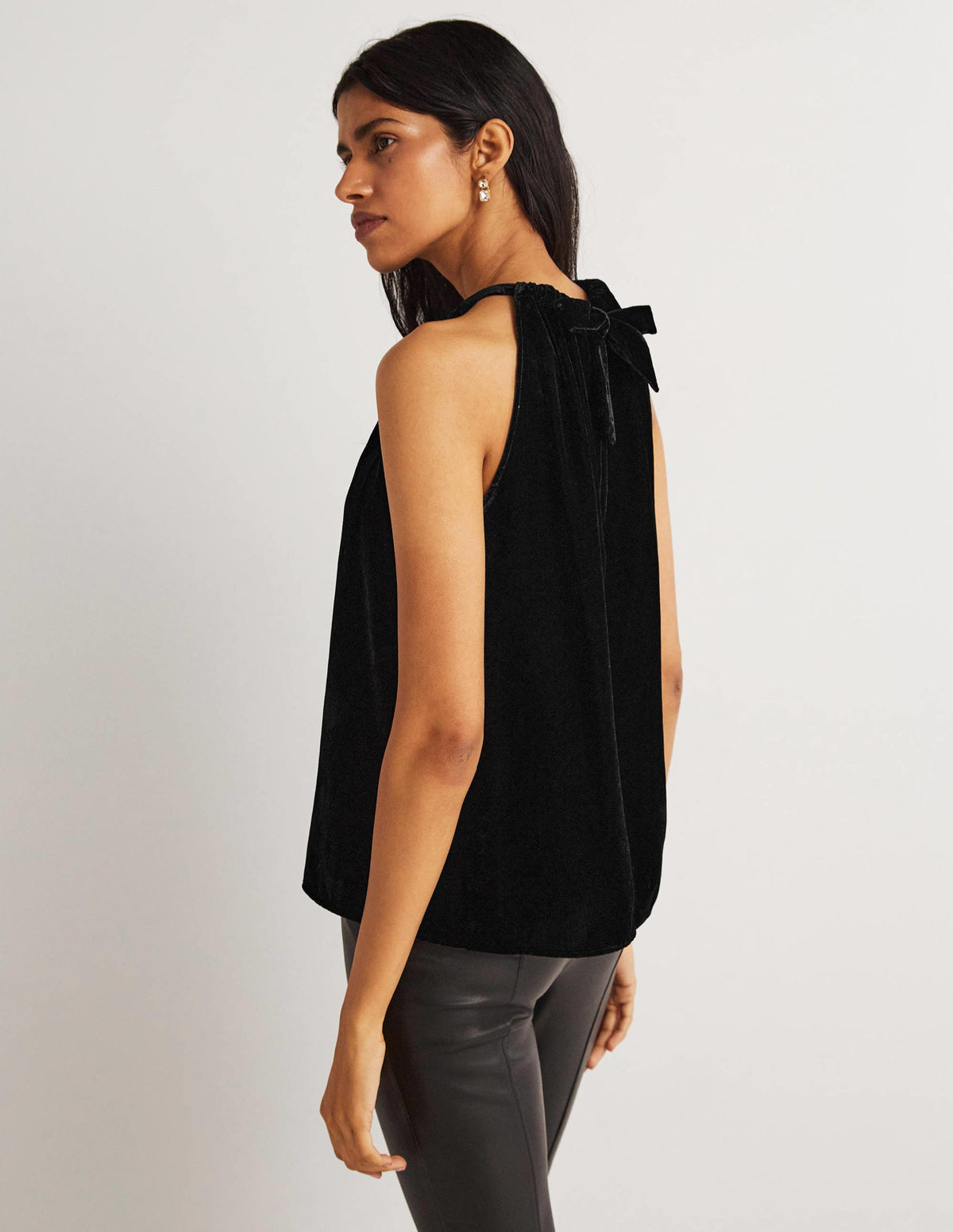 Velvet Halterneck Top-Black-4