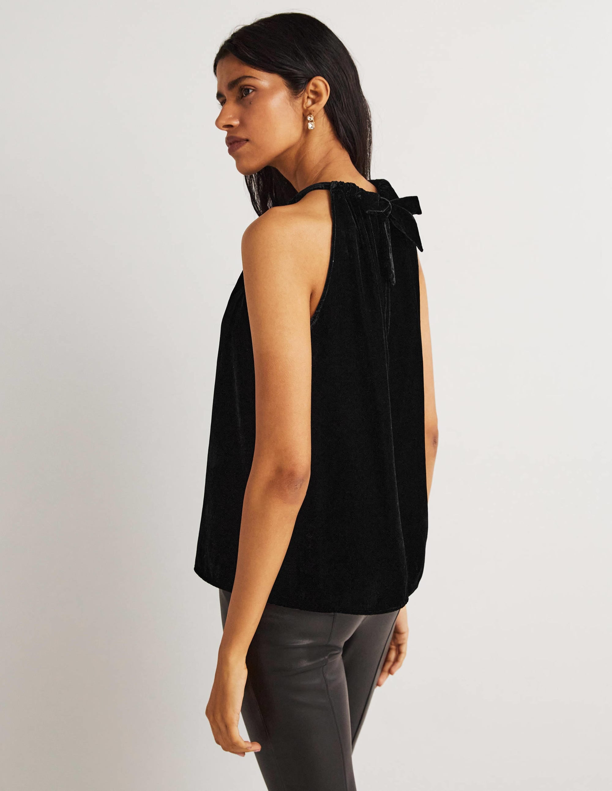 Velvet Halterneck Top-Black - Image 4