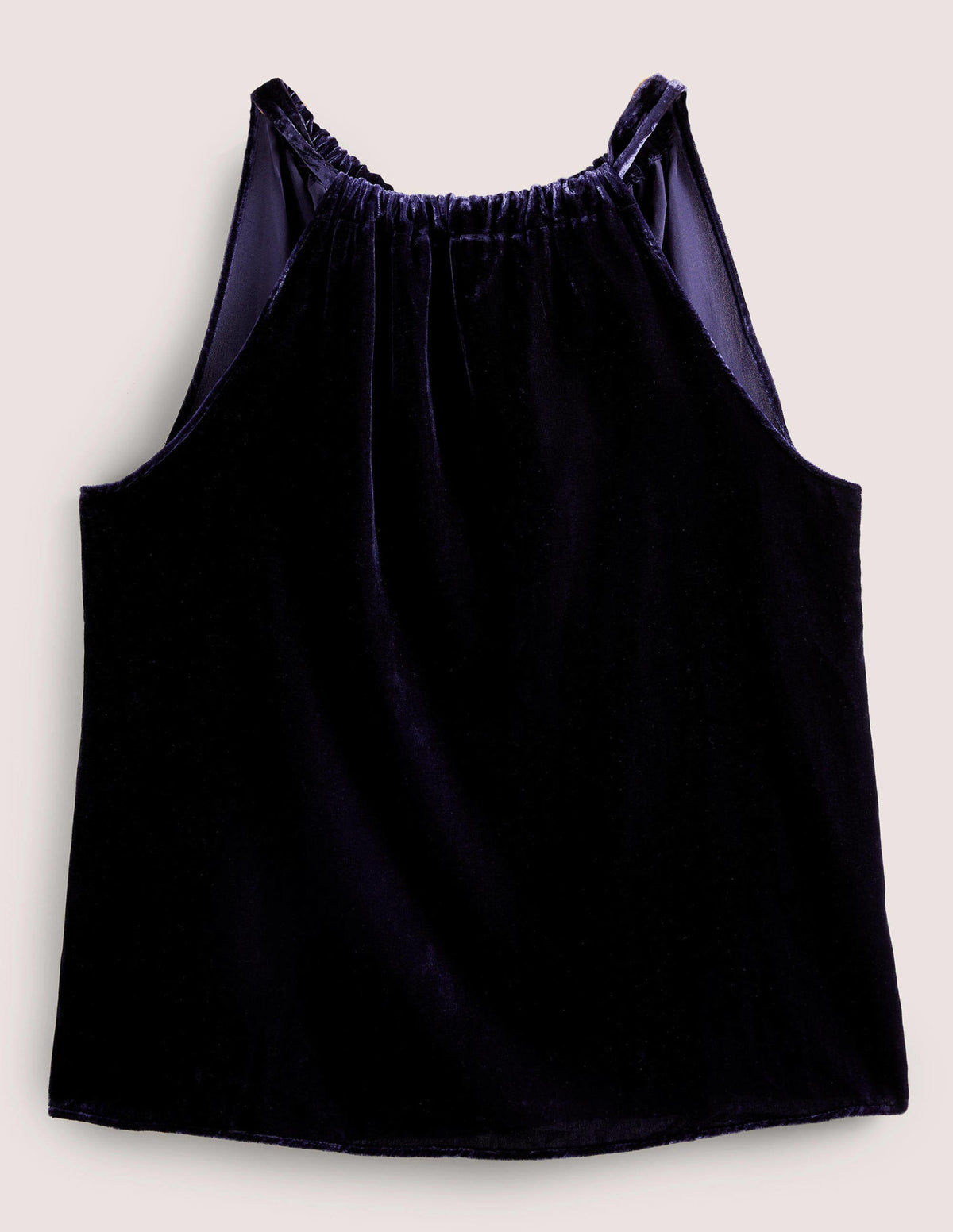 Velvet Halterneck Top-Navy - Image 6