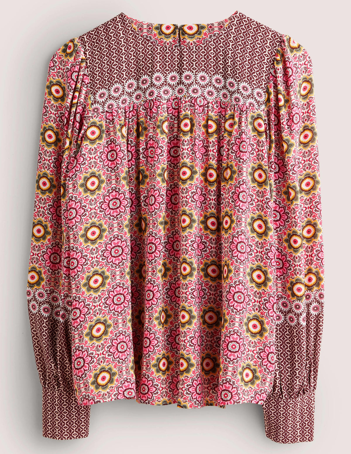 Printed Yoke Detail Top-Milkshake, Paradise Garden - Image 6