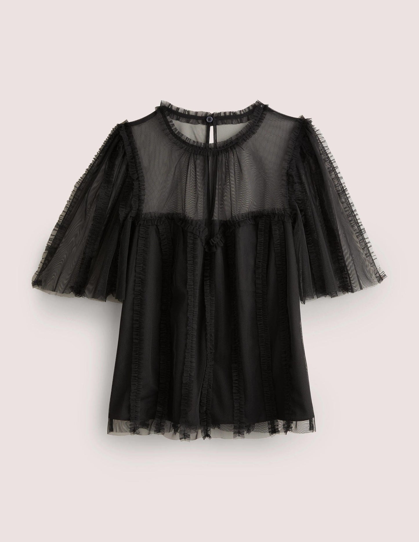 Black Sweetheart Tulle Party Top-Black