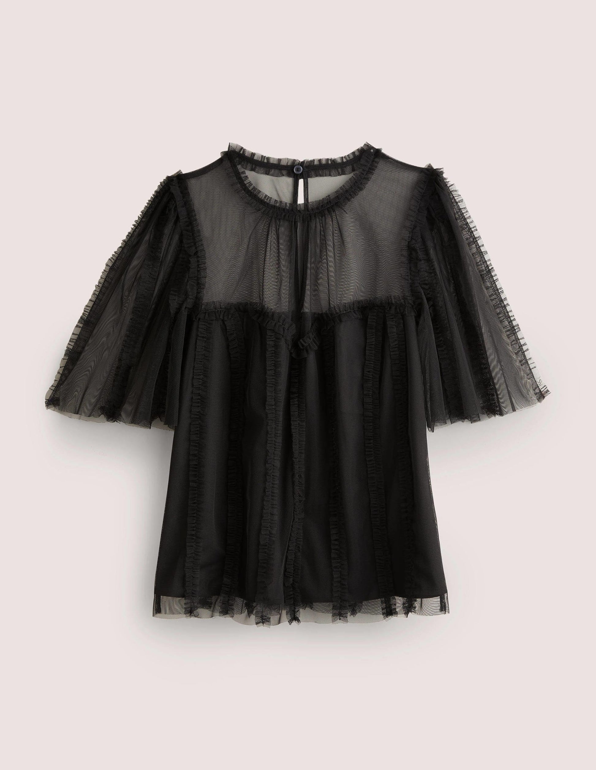 Black Sweetheart Tulle Party Top-Black-7