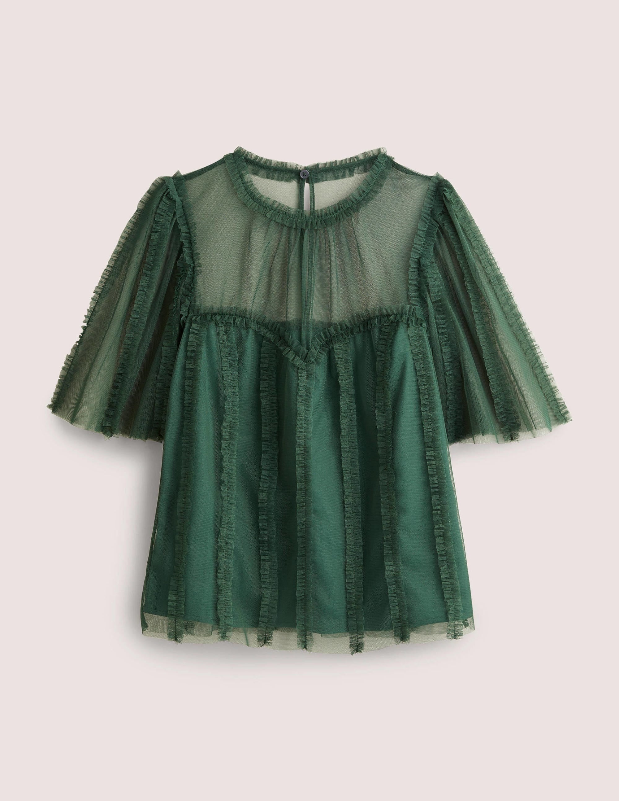 Green Sweetheart Tulle Party Top-Trekking Green - Image 6