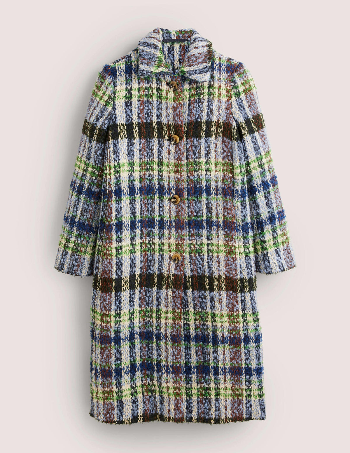 Textured Wool Coat-Check - Image 6