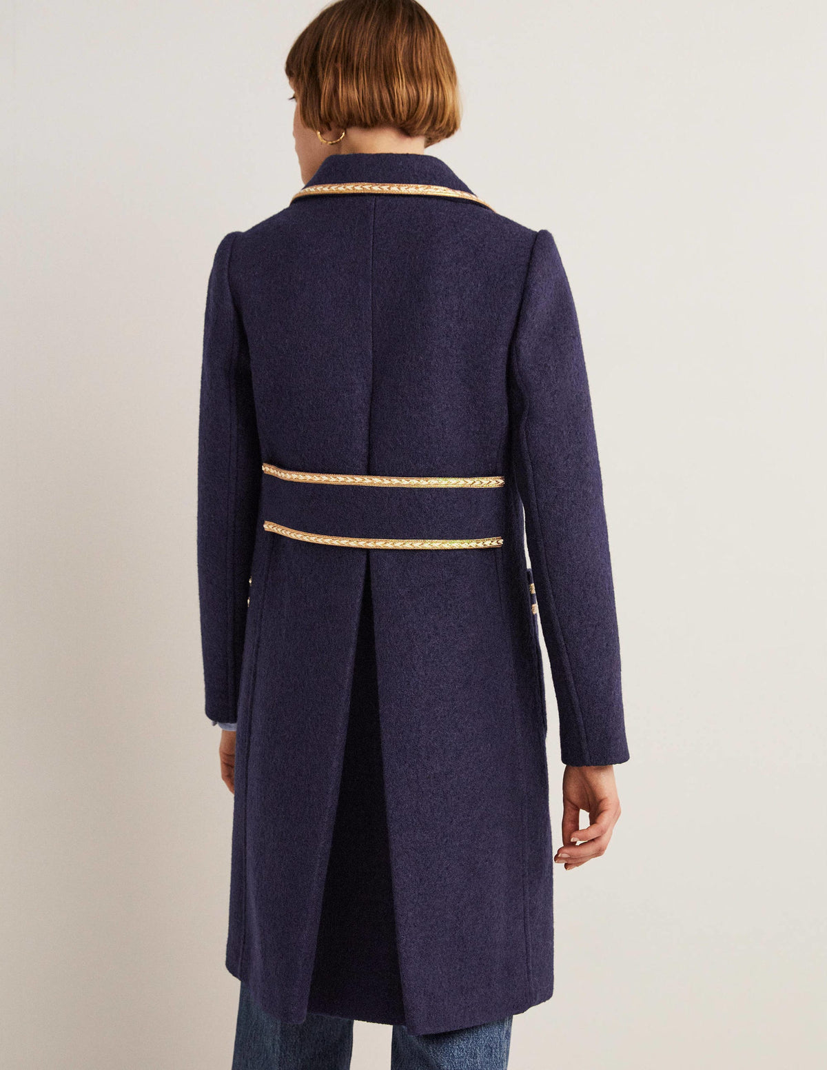 Double Breasted Military Coat-Navy-3