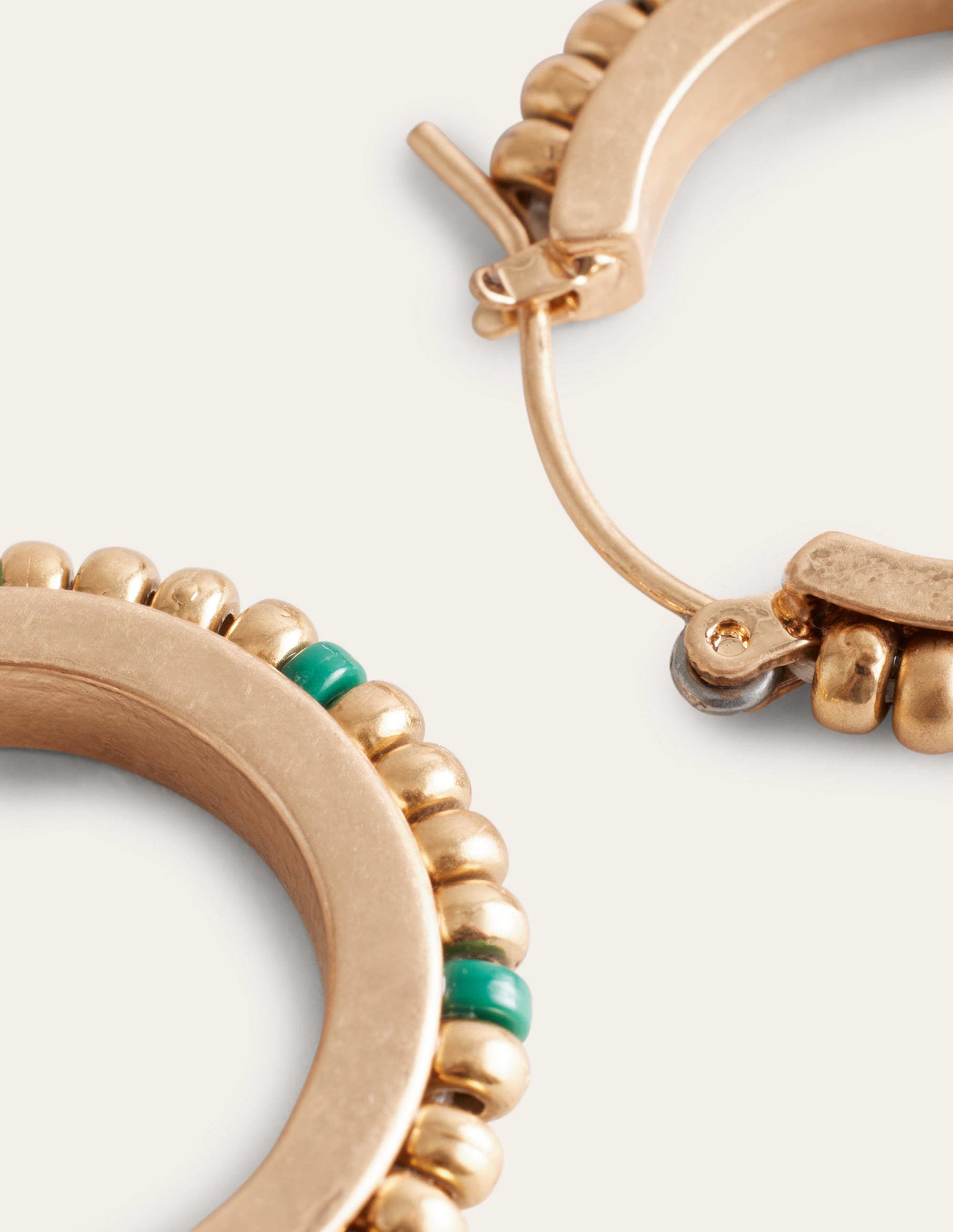 Small Beaded Hoops-Green-3