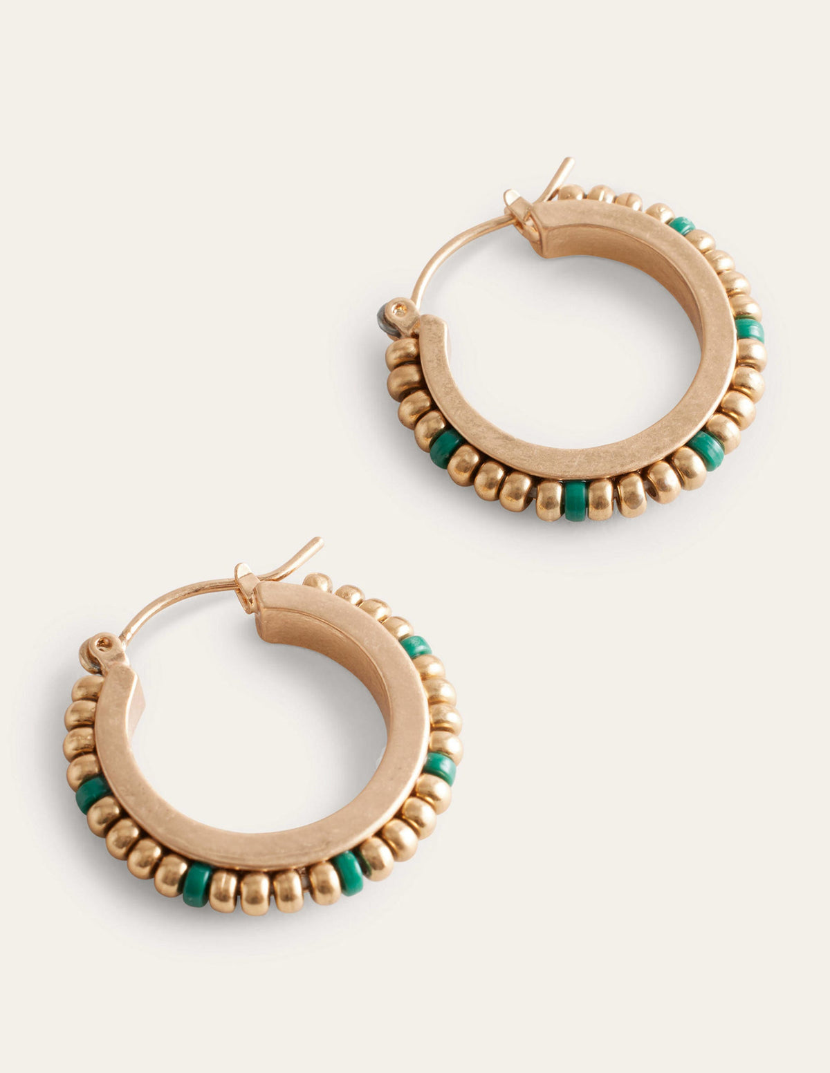 Small Beaded Hoops-Green-2