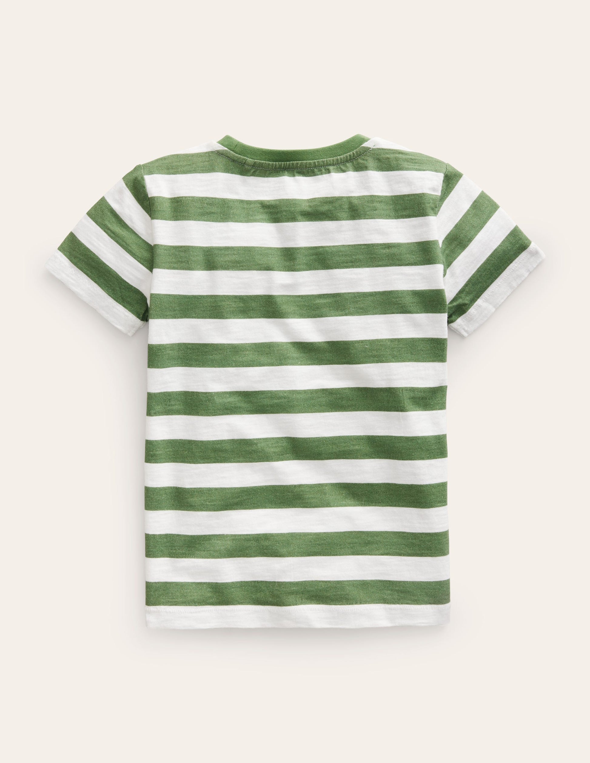 Striped Washed Slub T-shirt-Green/Ivory-2