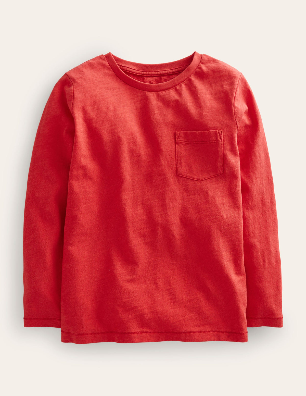 Long-sleeved Washed T-shirt-Rockabilly Red - Image 1
